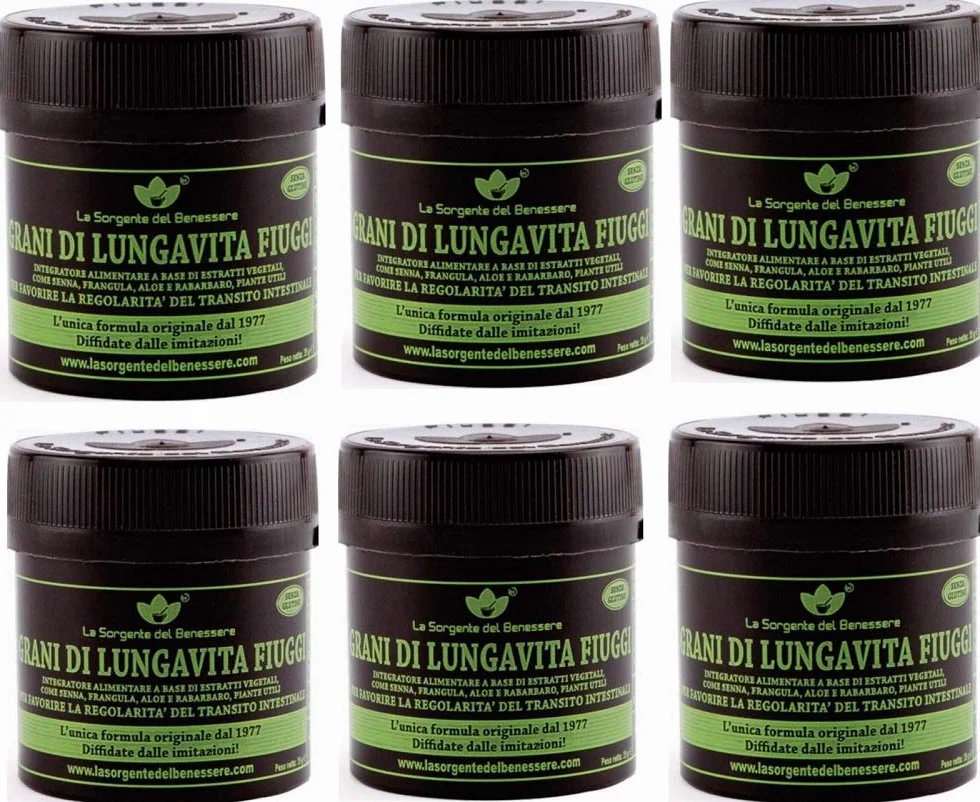 La Sorgente del Benessere Grani di Lungavita Fiuggi 35g 6 Confezioni Integratore Alimentare