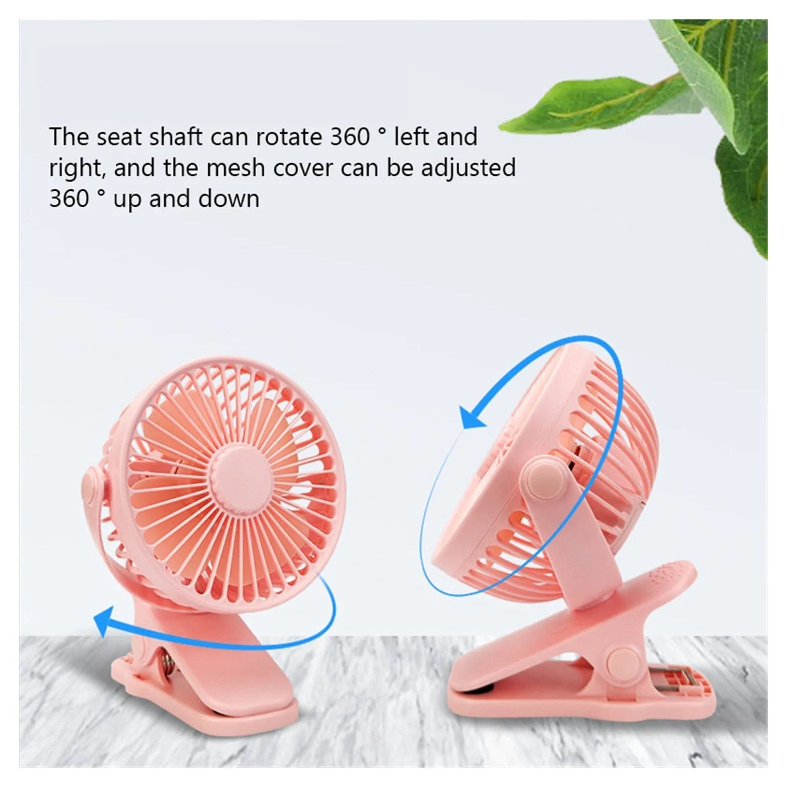 XJBTBA Ventilatori Portatili, Mini Ventilatore Portatile con Clip USB Ricaricabile Silenzioso Desktop Dormitorio Elettrico per Studenti Piccolo Ventilatore di Raffreddamento(Nero)