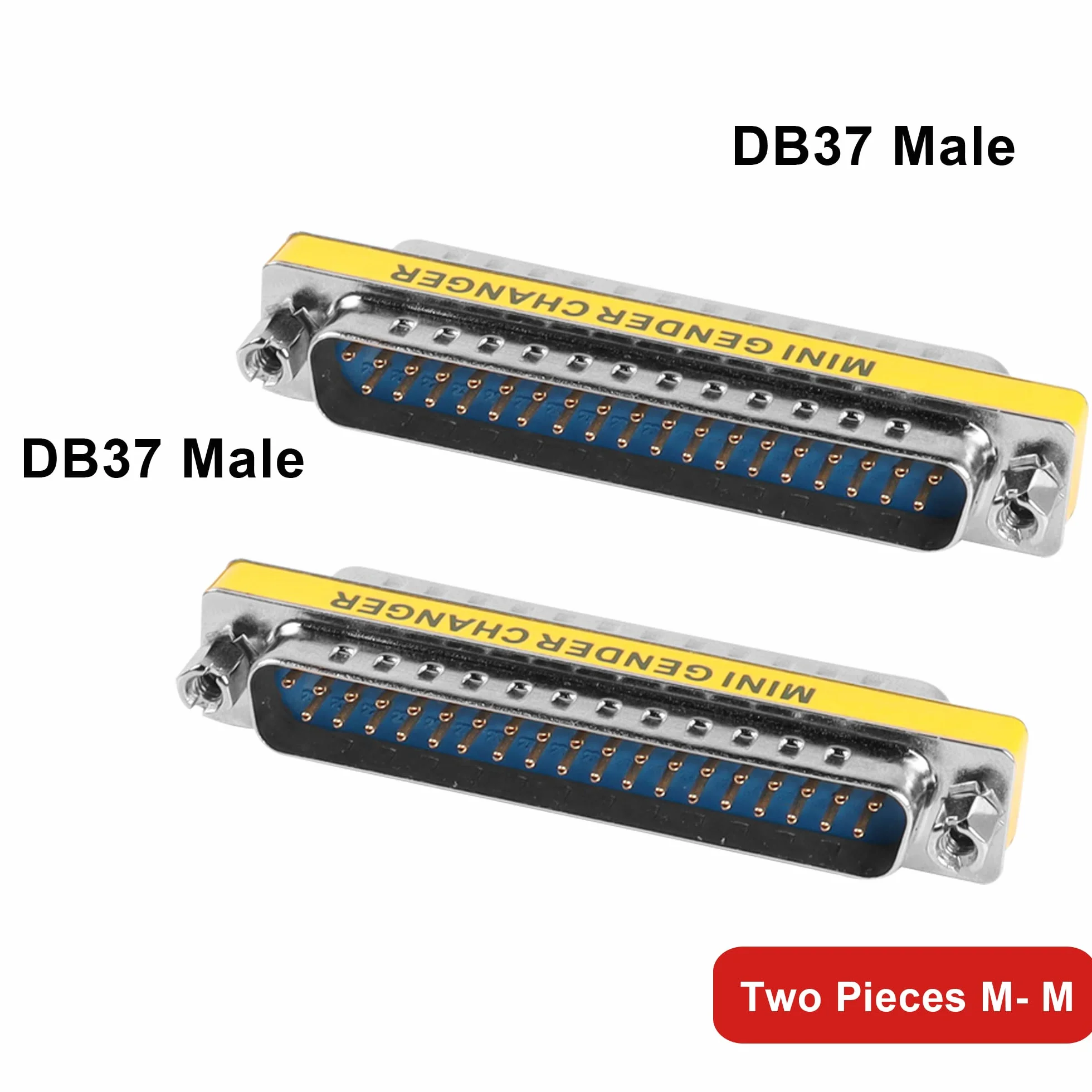 MEIRIYFA DB37 37 Pin Gender Changer D-SUB 37Pin Maschio a Maschio Accoppiatore Cavo Seriale Cambio di Genere VGA Adattatore Connettore-2PCS (Maschio)