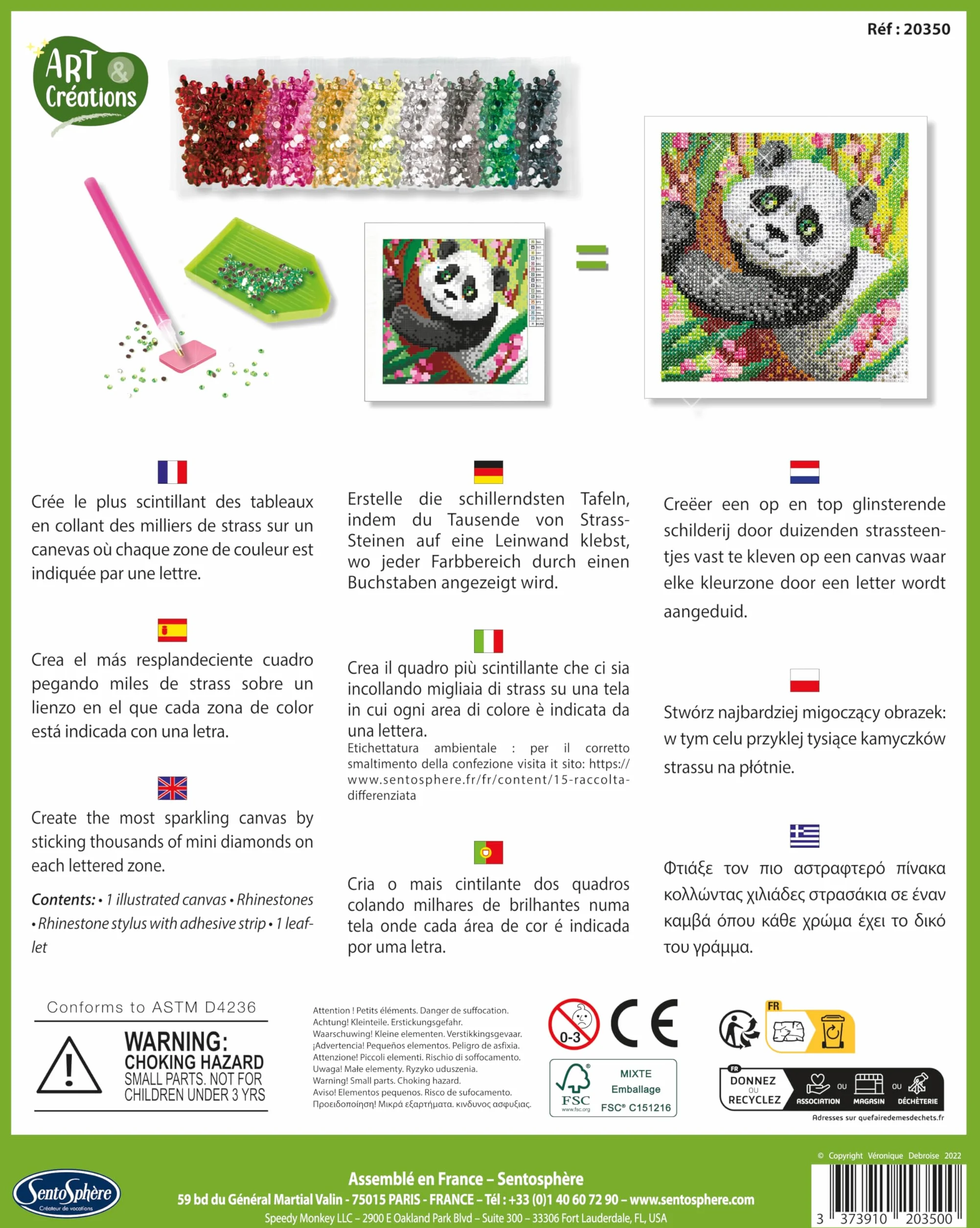 Sentosphere Strasssteinbild Panda