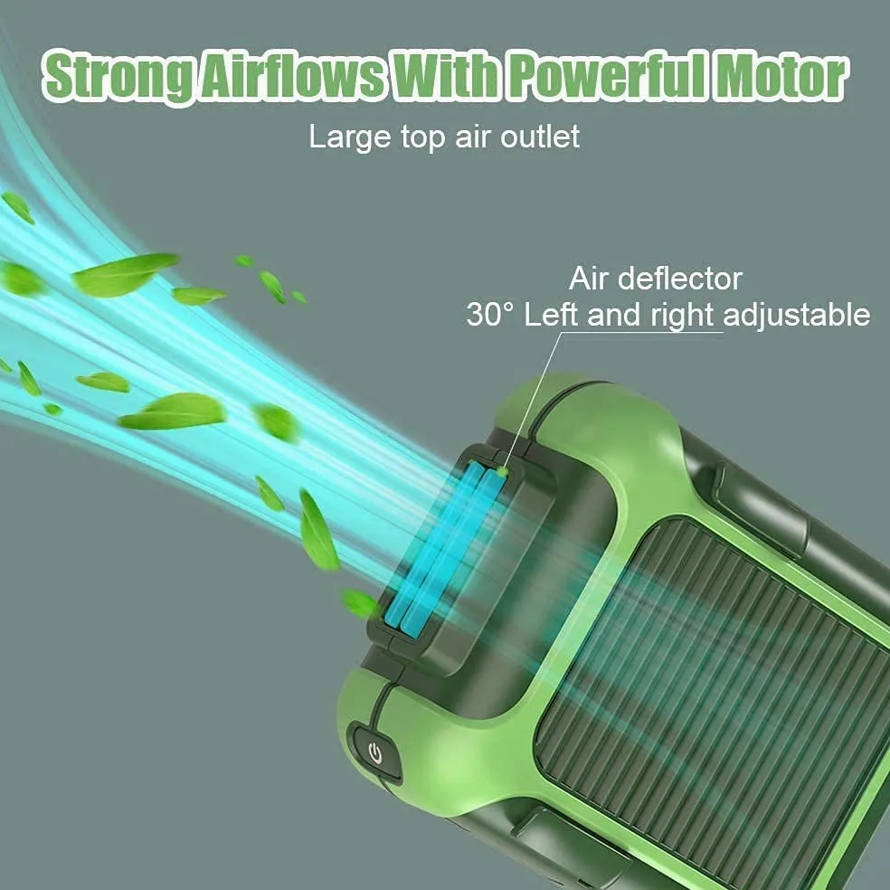 Ventilatore a Vita, Mini Ventilatore da Cintura Personale Clip in Vita Ventola di Raffreddamento Portatile e Ventilatore per Collana USB, 4000 mAh USB Ricaricabile, Ventilatore da