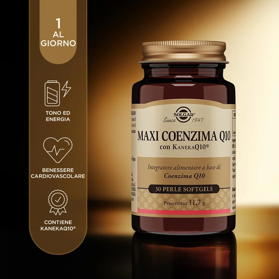Solgar MAXI COENZIMA Q10 30 perle 100 mg KanekaQ10® funzione mitocondriale