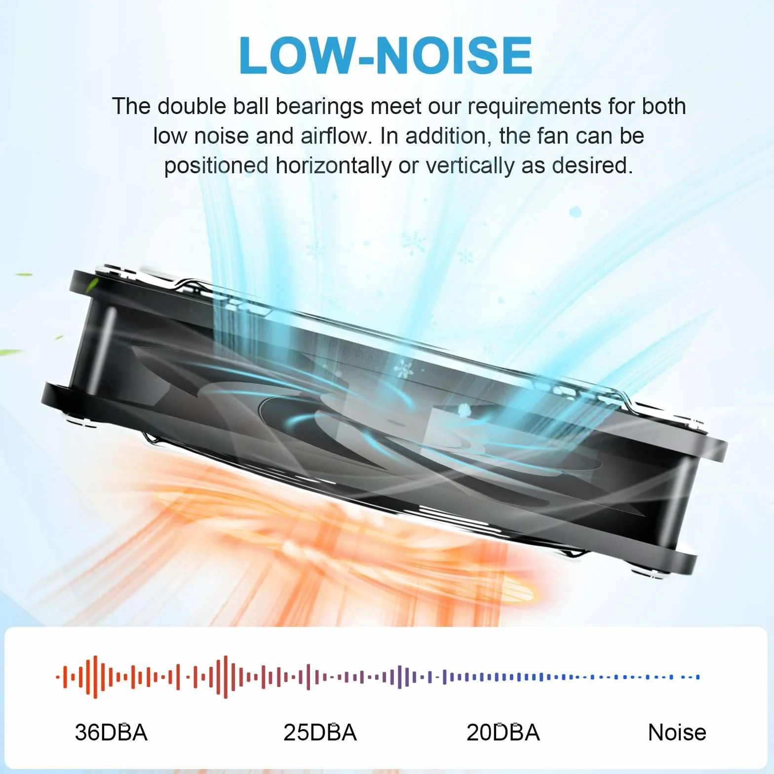 Ventola per PC da 120 mm, ventola da 12 V con spina di alimentazione e regolatore di velocità continuo (2750 RPM) – silenziosa e potente ventola per computer, server, PC da gioco, cabina AV, router