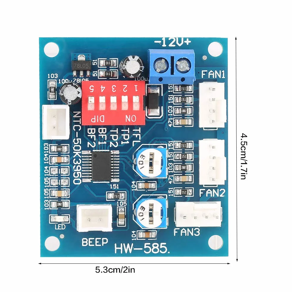 Regolatore ventola PC PWM 12V CC Modulo velocità termostato