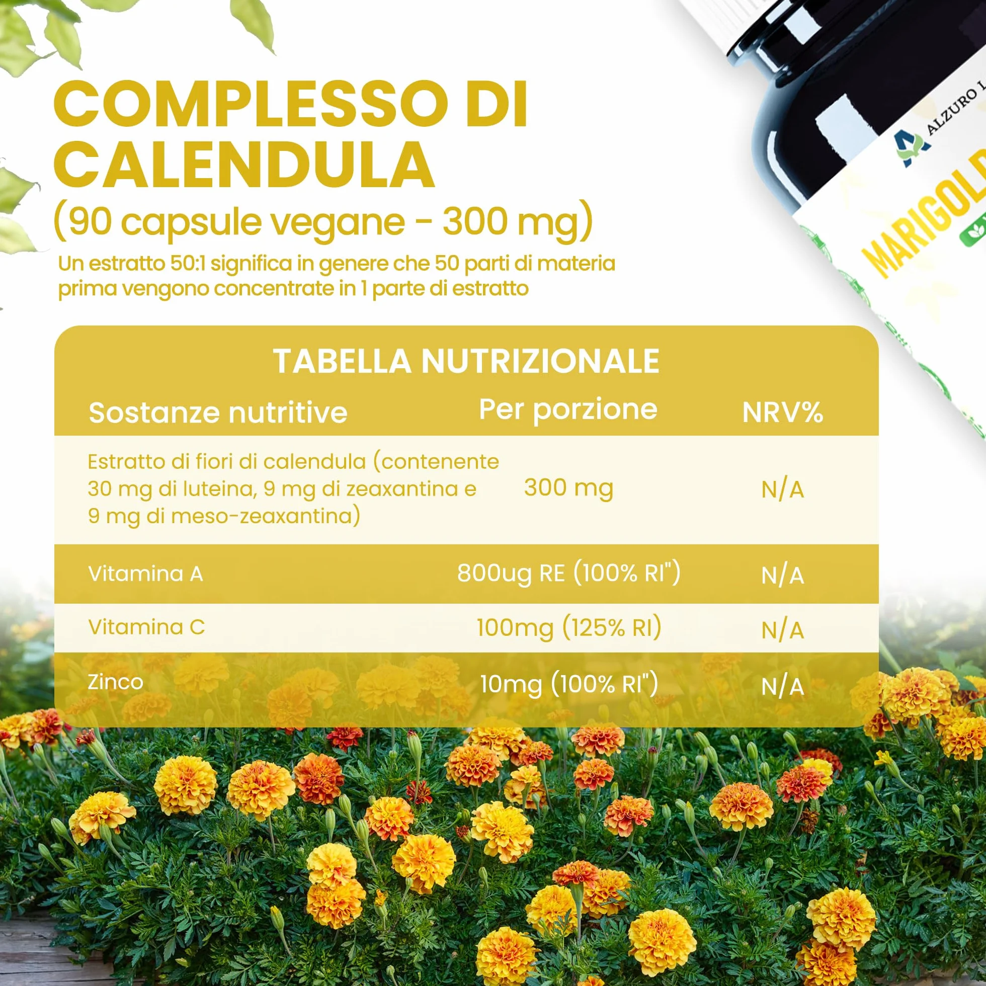 Complesso occhi tripla carotenoidi Luteina 30 mg Zeaxantina 9 mg Meso-Zeaxantina 9 mg 90 capsule vegane