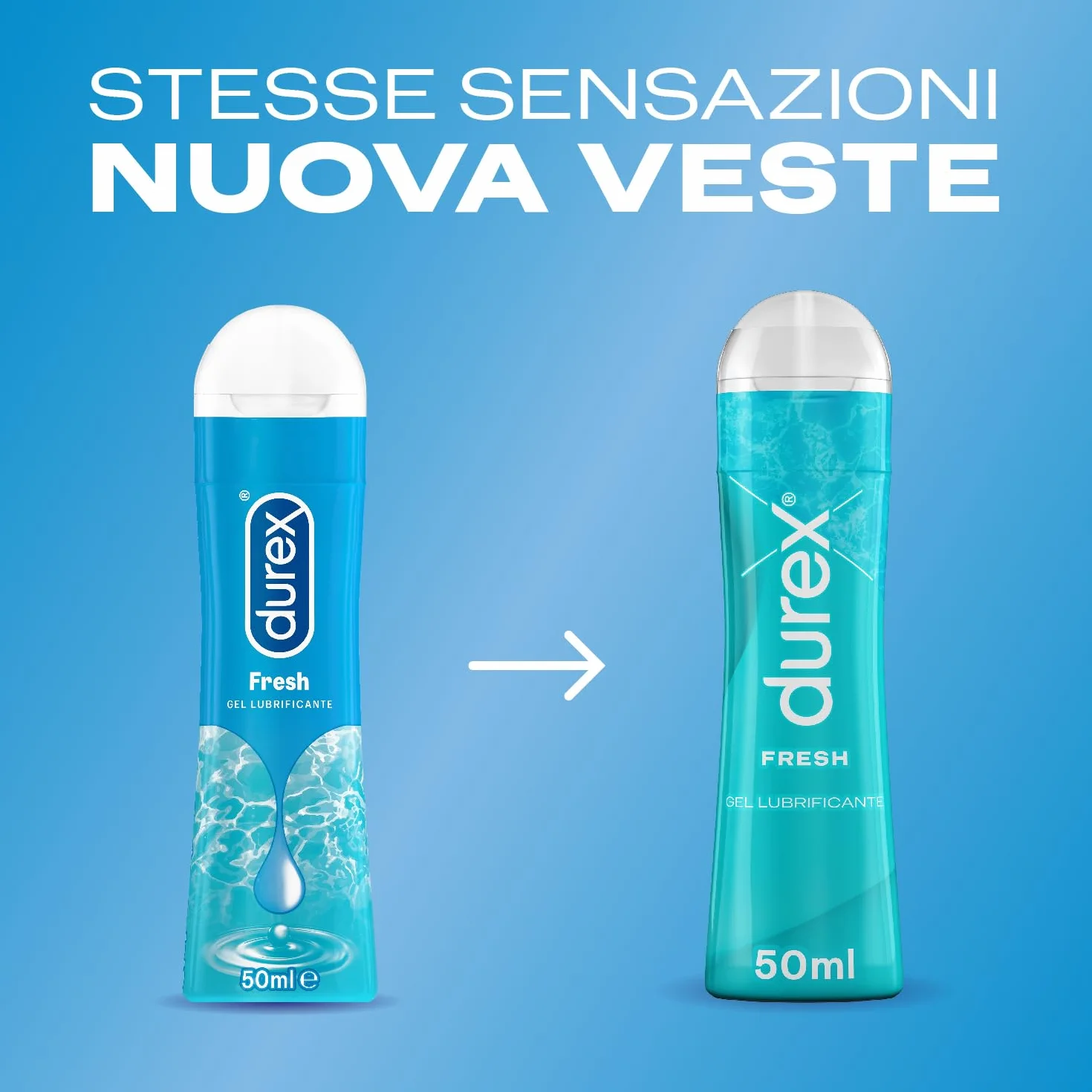 Durex Gel Fresh Lubrificante Intimo a Base D'Acqua, Effetto Fresco, 50 ml