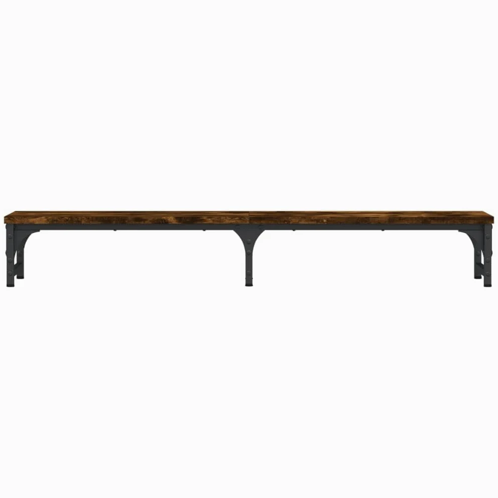 Supporto per monitor in legno di rovere affumicato, 105 x 23 x 15,5 cm, con gambe regolabili, rialzo ergonomico per un maggiore spazio sotto lo schermo