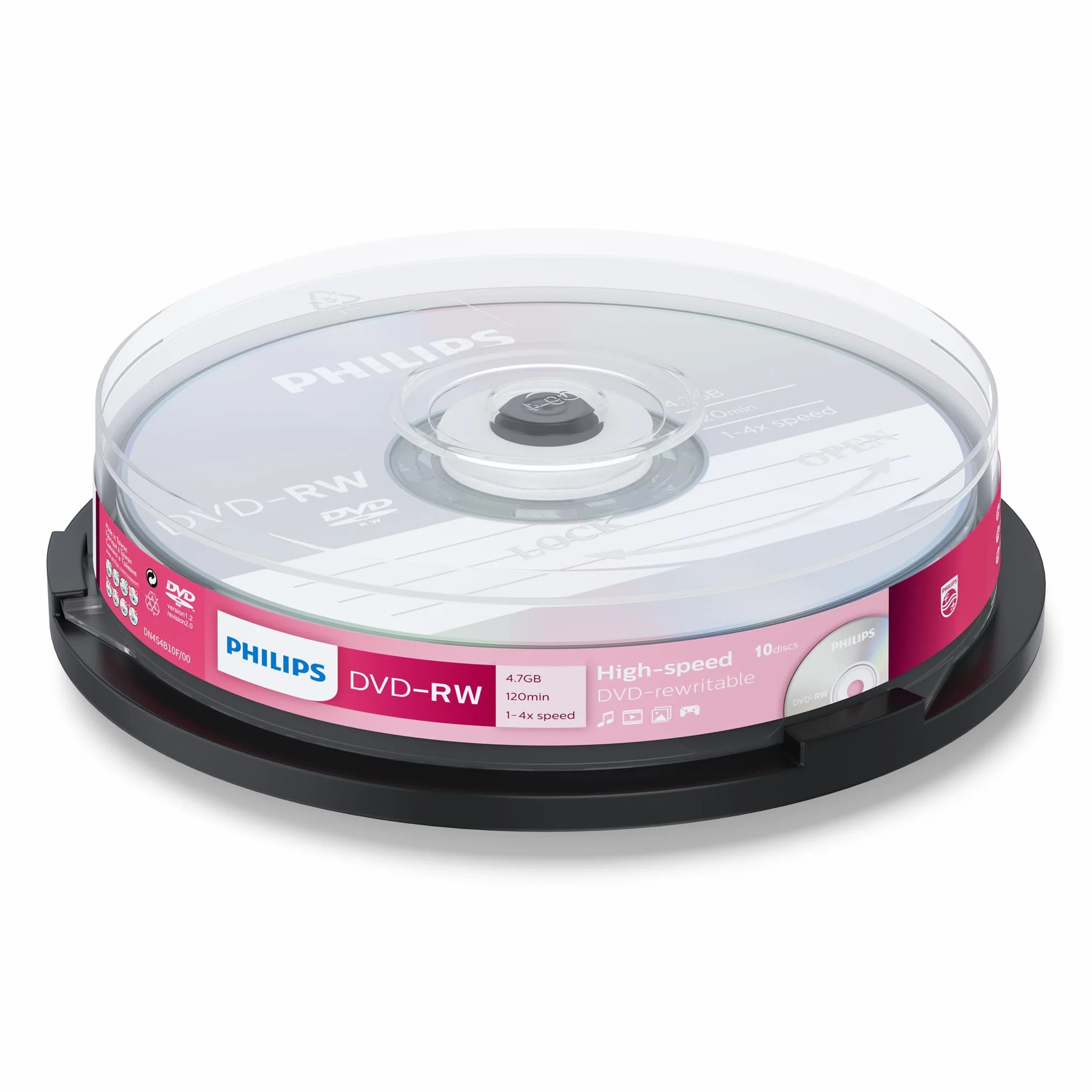 Philips DVD-RW 4.7GB - Confezione da 10