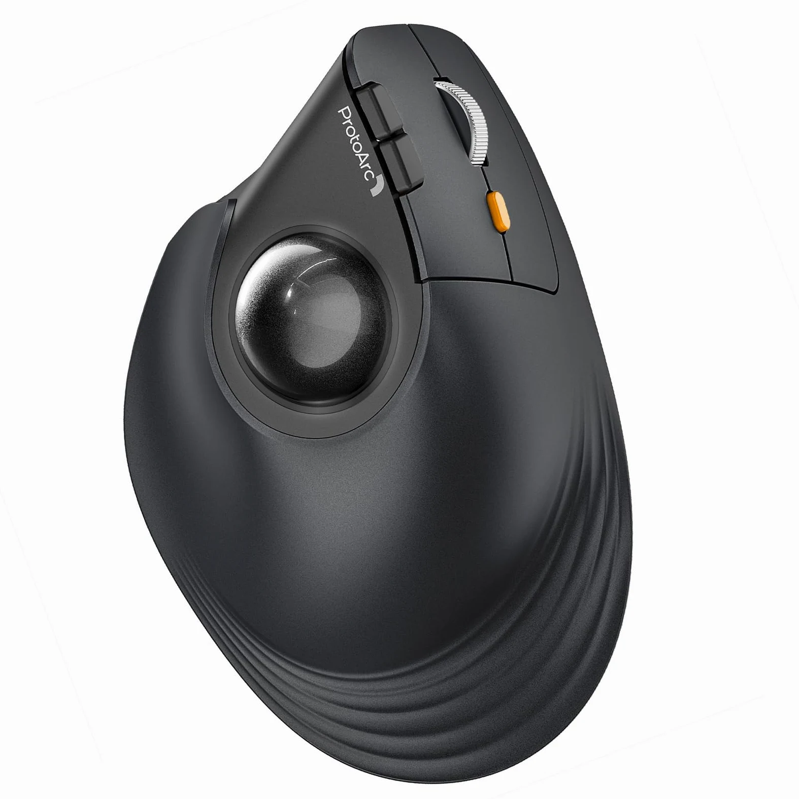 ProtoArc EM05 NL Mouse trackball verticale senza fili, mouse ergonomico con Bluetooth, ricaricabile, per computer portatile, connessione a 3 dispositivi, compatibile con iPad, Mac, Windows, PC, grigio