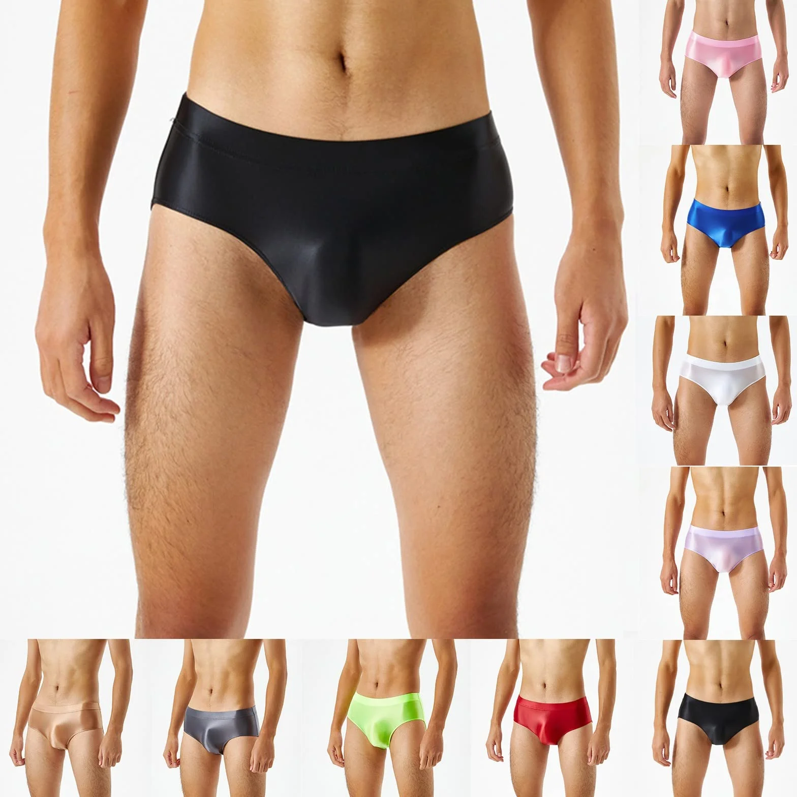 Boxer da uomo effetto bagnato lattice nero per feste clubwear