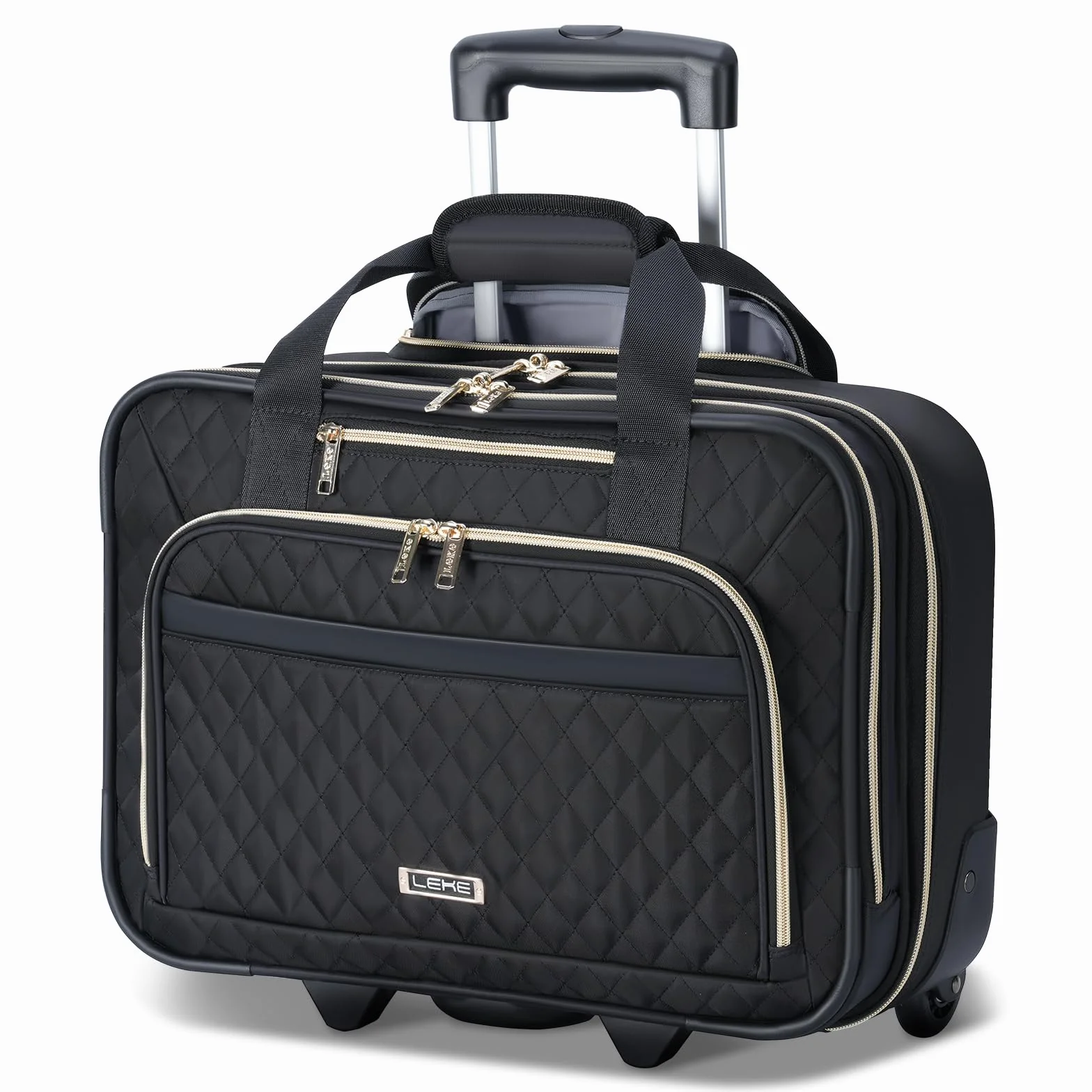 Trolley per Laptop da 15,6" con Ruote, Valigetta Impermeabile per Viaggi e Affari, Nero