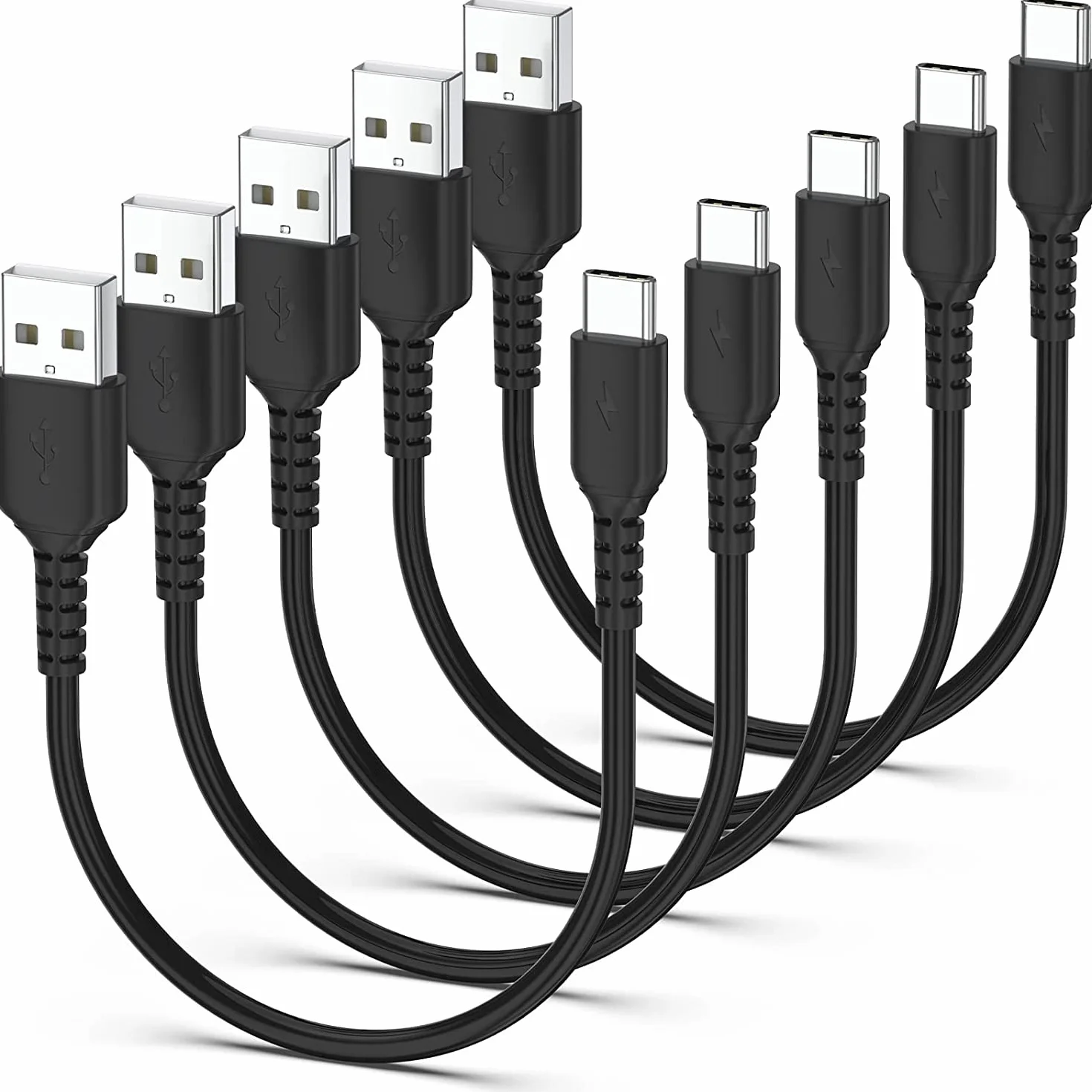 Cavo USB C corto 30cm [5 pezzi], Cavo USB Type-c Ricarica Rapida 3A da USB A a USB C cavo tipo C di ricarica per Samsung Galaxy S21 S20 S10 S9 S8+, Note 10/9/ 8+, Huawei P30/P20, OnePlus