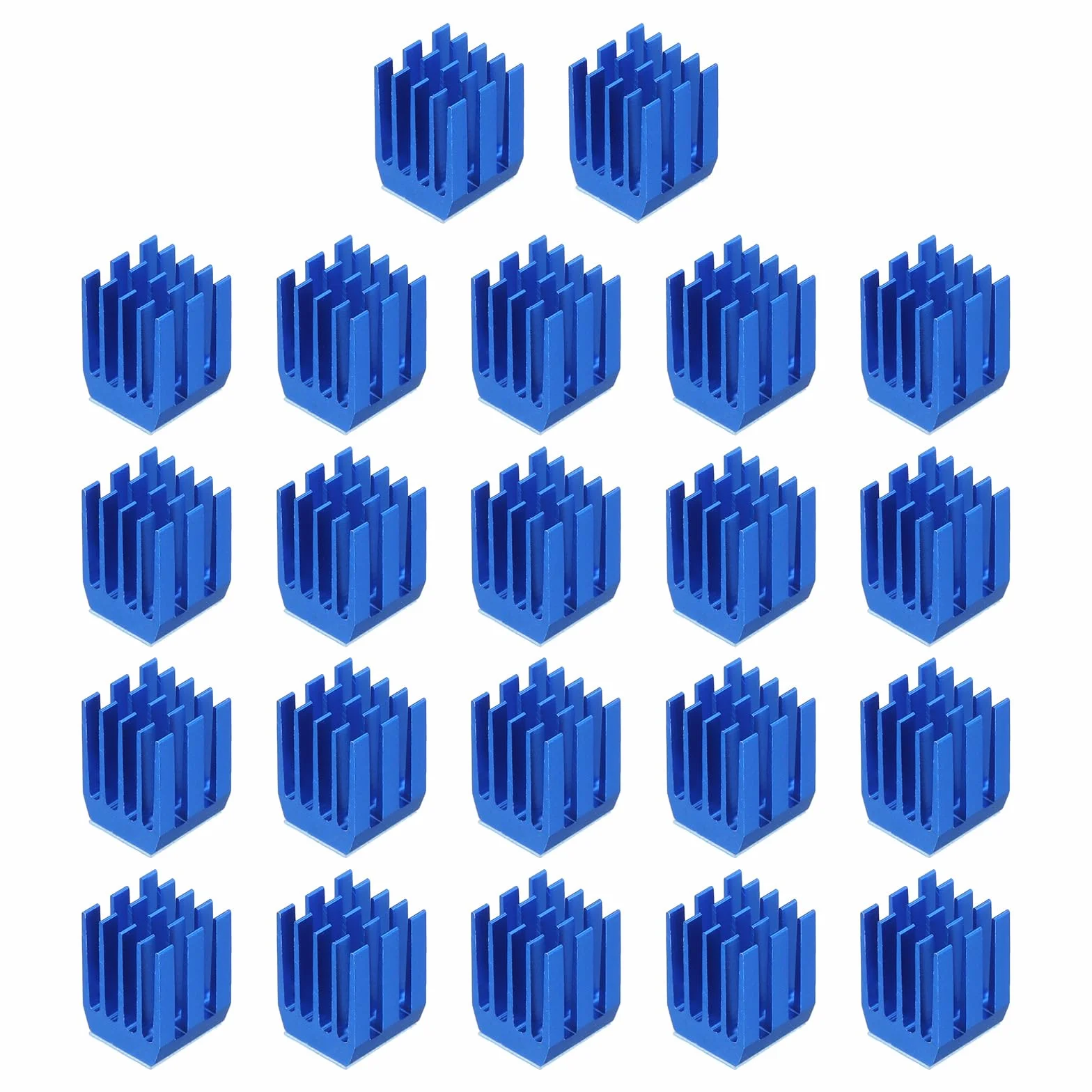 QUARKZMAN 22pz 9x9x12mm Dissipatore Alluminio Radiatore Calore Bacino Raffreddamento con Termico Blu Sticker per Chip CPU, Potenza Transistor, FET, IC, Potenza Amplificatore, Blu