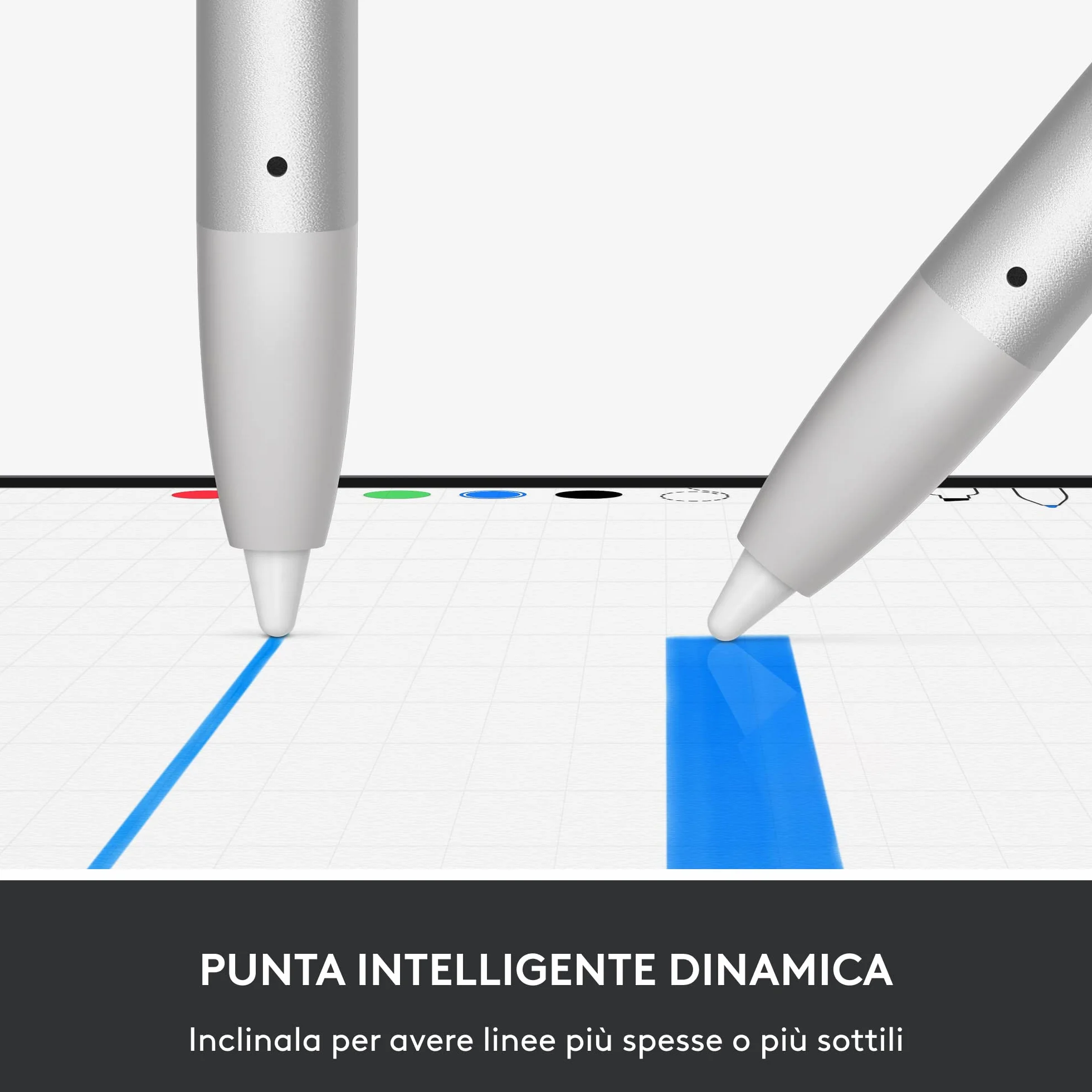 Logitech Crayon Matita Digitale Per Ipad, Con Porte Usb-C, Tecnologia Apple Pencil, Precisione Al Pixel Senza Latenza e Punta Intelligente Dinamica Ricarica Usb-C Rapida, 50 x 50 x 28 cm - Argento