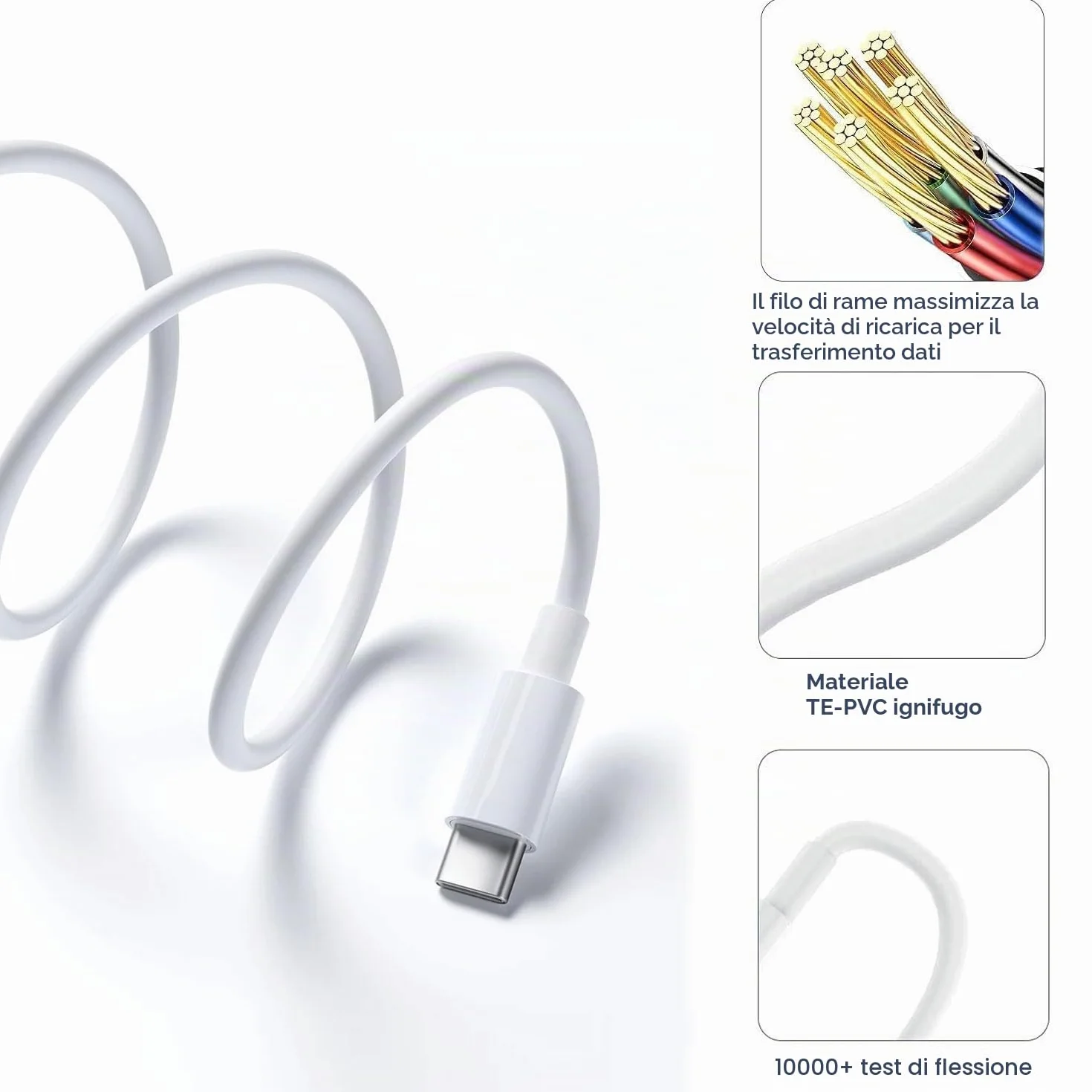 Cavo iPhone 17/16/15 USB C Carplay Auto Ricarica per iPhone 17/16/15 Pro Max, Plus, 16e, AirPods, iPad Pro, Pixel
