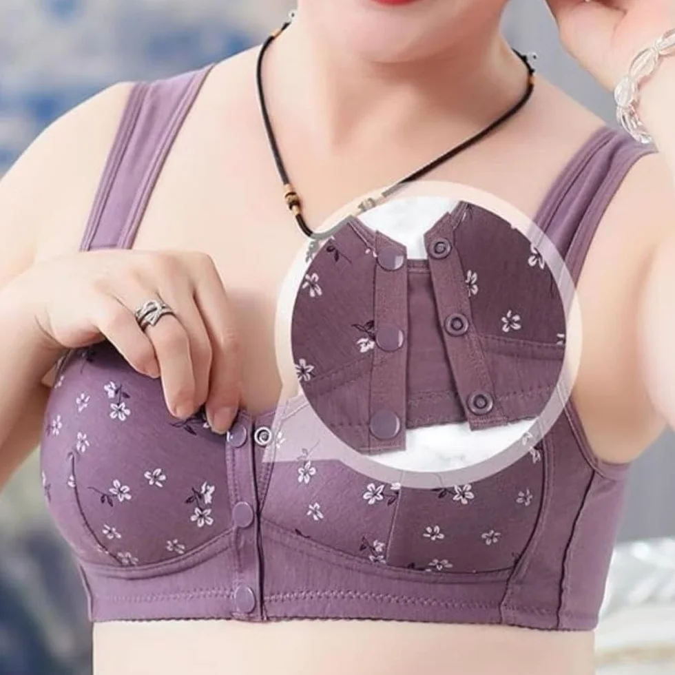 PrinStory Reggiseno Donna Senza Ferretto Anteriore Chiusura Con Bottone