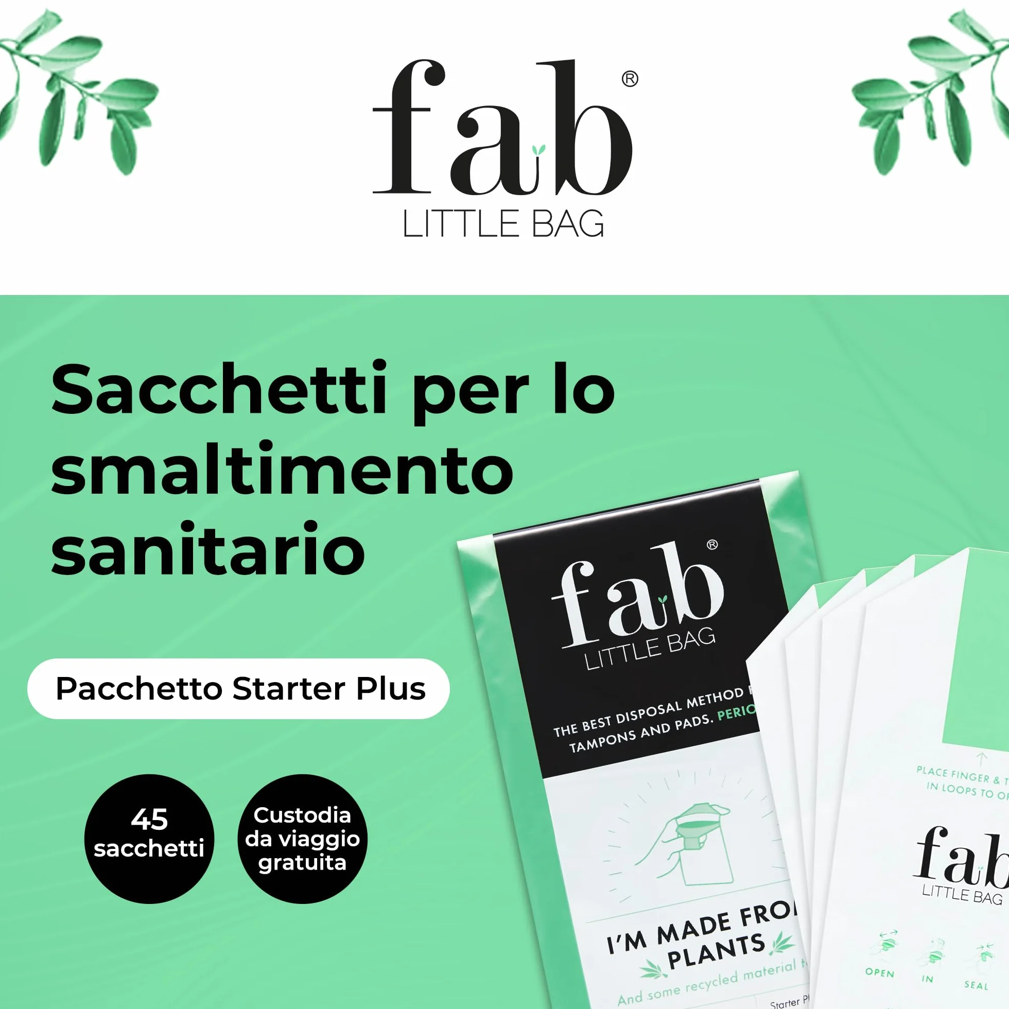 Sacchetti igienici per lo smaltimento 45 pezzi - Previene odori, ecologico, sigillabile