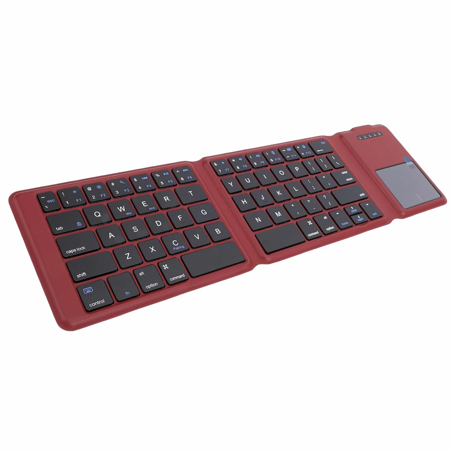 Asixxsix Tastiera Pieghevole con Touchpad, Tastiera da Viaggio Bluetooth Wireless Ultra Sottile e Pieghevole, Collega Fino a 3 Dispositivi, Ricaricabile, Tascabile, per Telefono