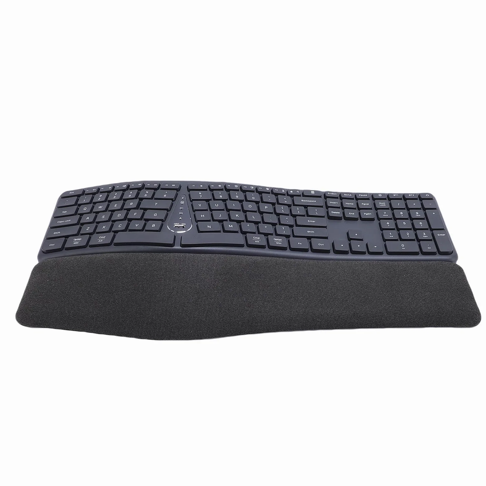 Tangxi Tastiera Ergonomica Wireless, Bluetooth a Doppia modalità e 2,4 G di connettività Split Design Inclinabile Regolabile e Riposo Al Polso Ammortizzato, per Computer Wireless per