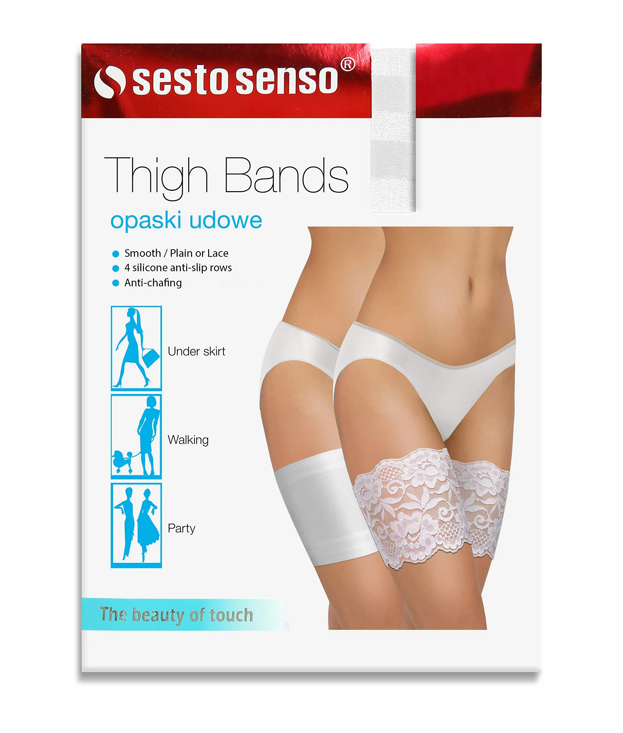 Sesto Senso Bande Elastiche Anti Sfregamento Fasce Cosce 4 Strisce di Silicone