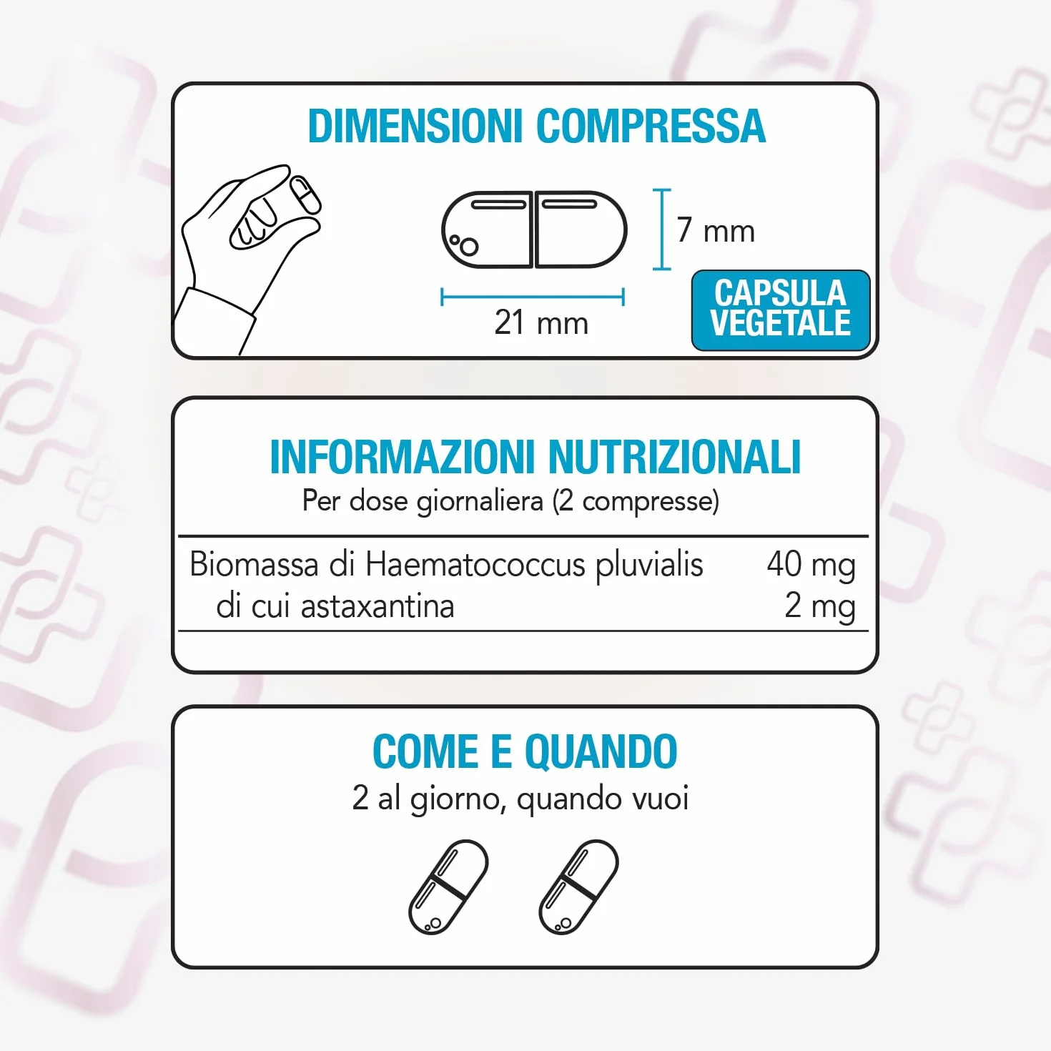 PiùLife Astaxantina Pura 40mg Da Alga Haematococcus Pluvialis Integratore Antiossidante Pelle Vista