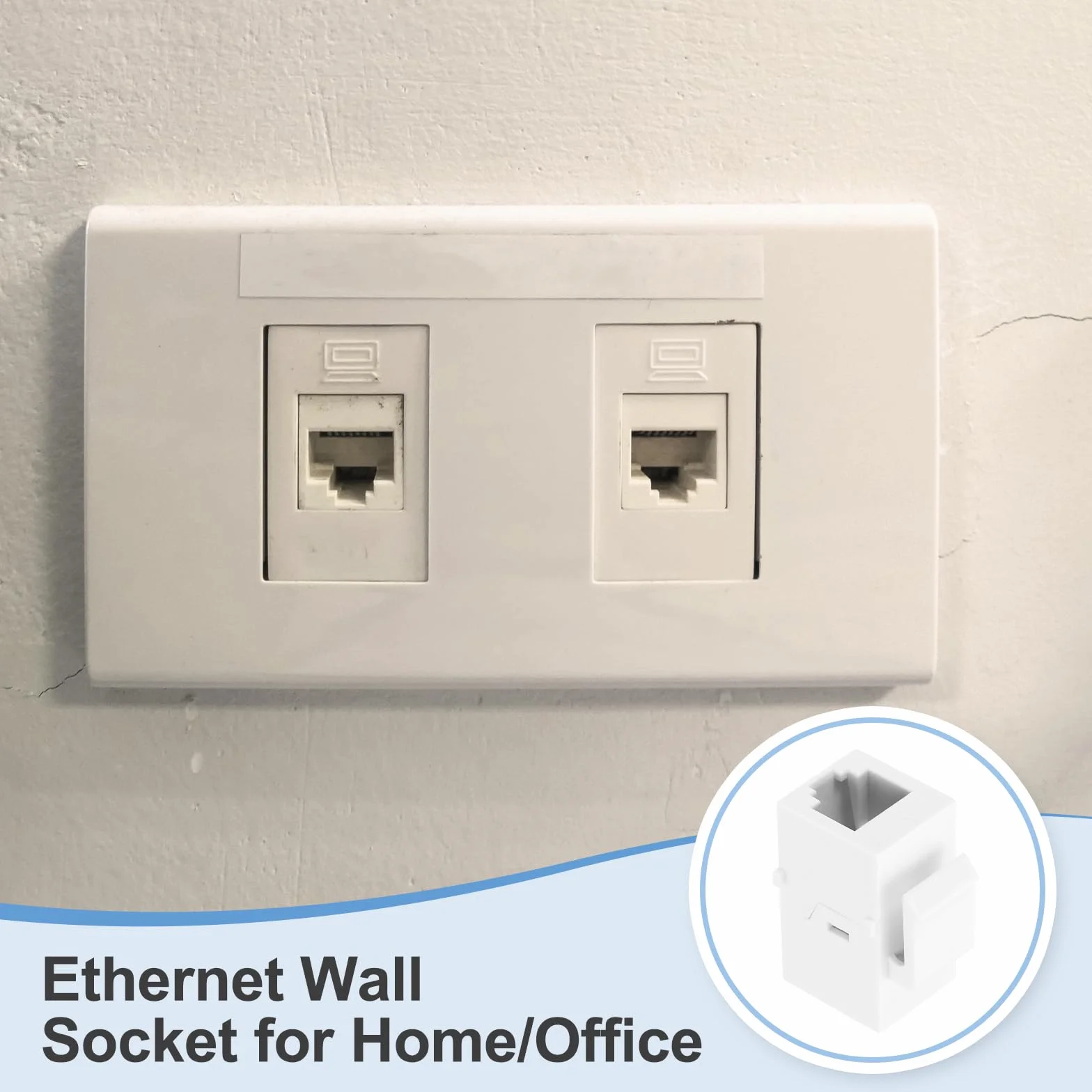 QUARKZMAN 2 Pezzi Adattatore Ethernet Femmina Femmina RJ11 Cat3, Adattatore Ethernet Bianco