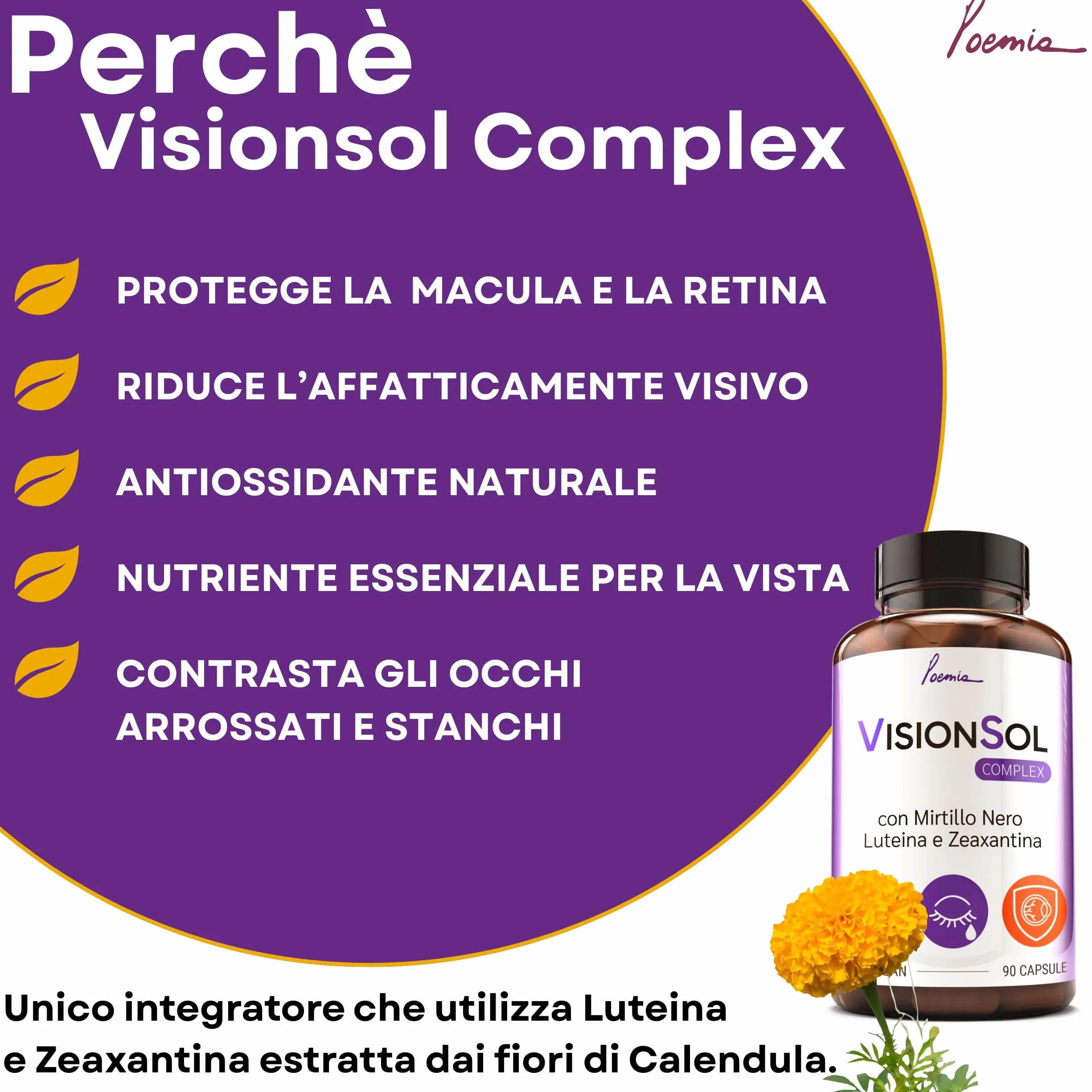 Integratore Occhi Vista Luteina Zeaxantina Alto Dosaggio 90 Capsule Zinco Licopene Mirtillo Nero Vite Rossa Antiossidante Vitamina A B12 Vegano