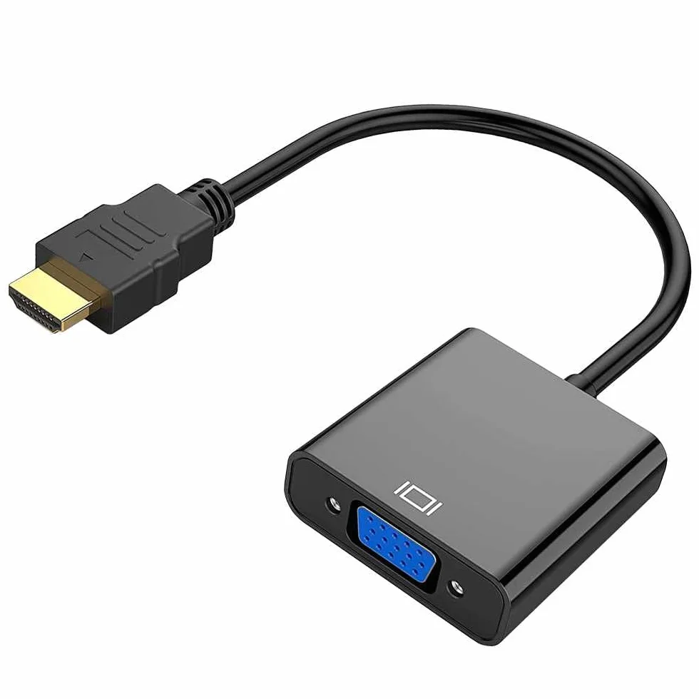 Ociodual Cavo Adattatore da HDMI Maschio a VGA Femmina Placcata Oro Nero per PC Laptop Monitor Cable Convertitore Segnale