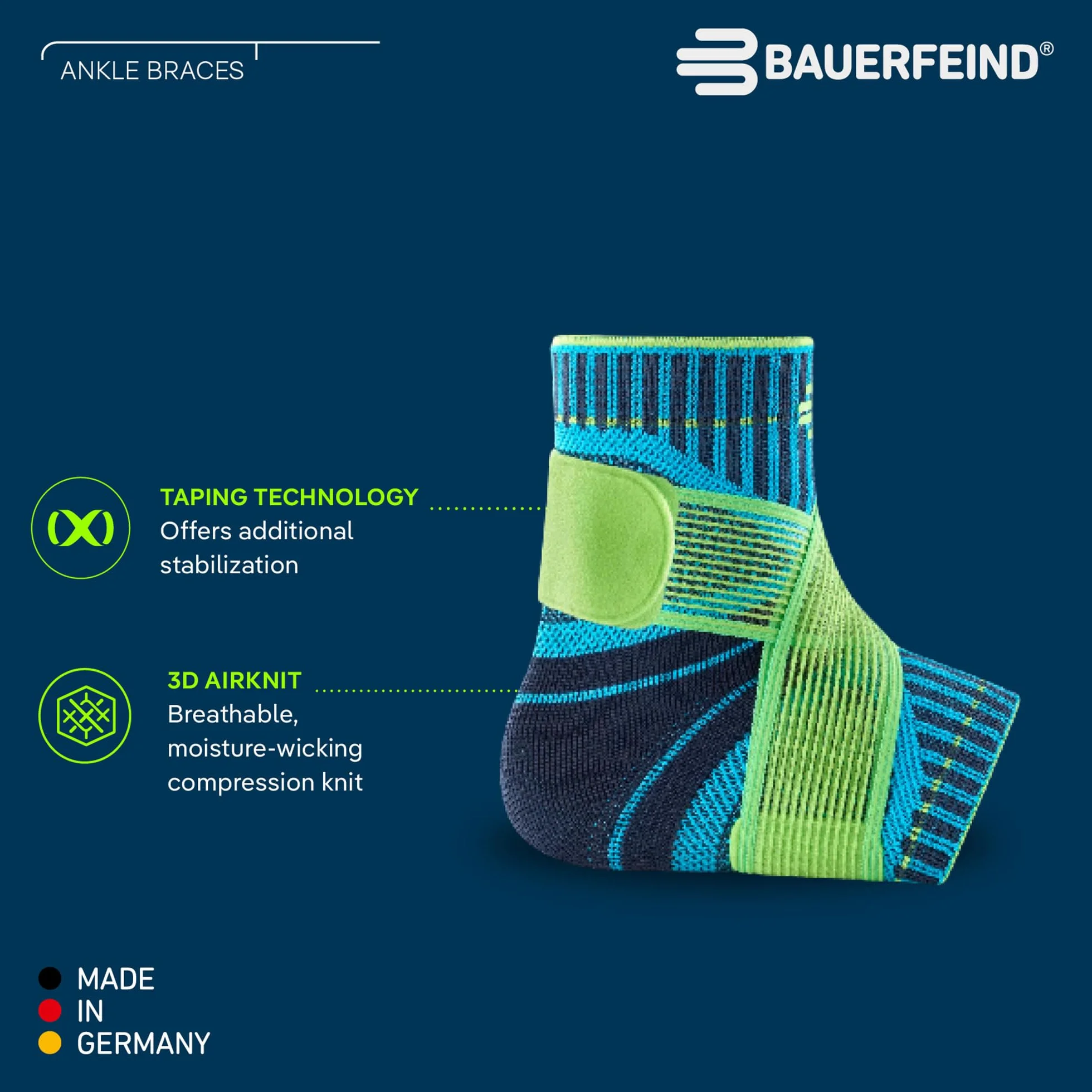 BAUERFEIND Cavigliera Unisex Destra Stabilizzazione Cinghia Adesiva Taglia M Rivera