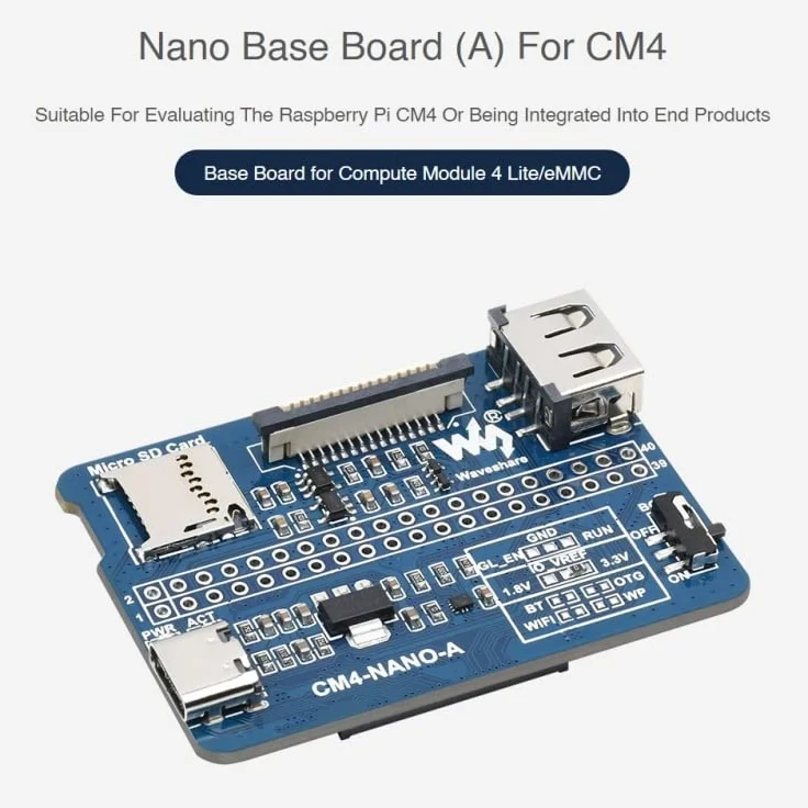 High-Tech Place Waveshare Nano Base Board A per Raspberry Pi CM4