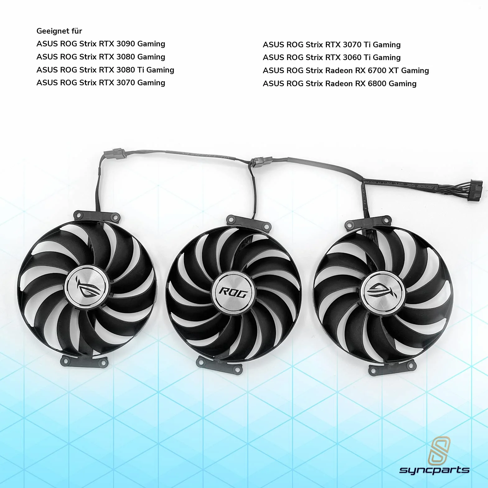 SISS Ventola per scheda grafica 95 mm T129215SU/CF1010U12S/CF1010U12D per ASUS ROG Strix GeForce RTX 3080 Ti, RTX 3070/3070 Ti 3090 RX 6900 XT 6700 XT 6800 (S) Set da 3 pezzi