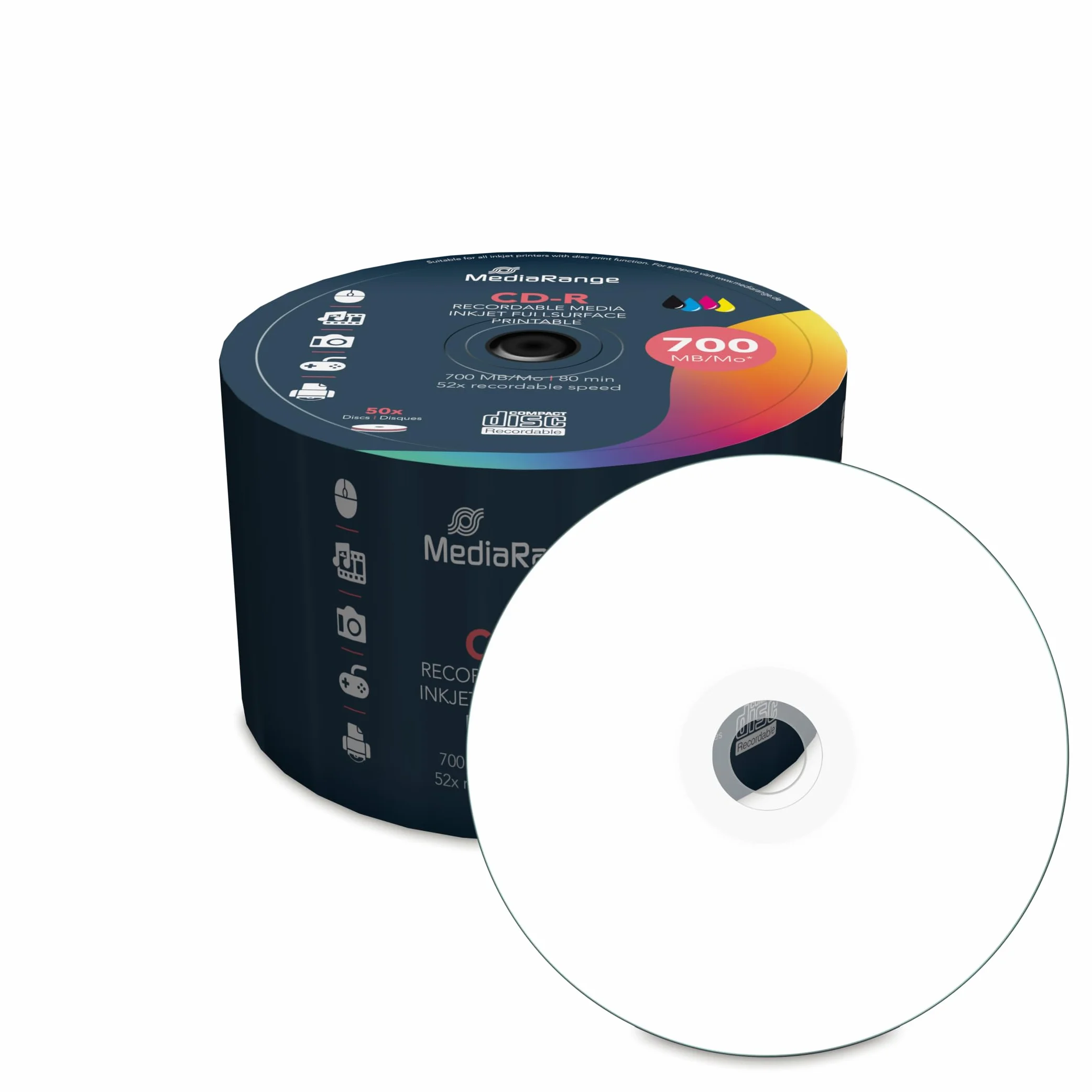 MediaRange MR208 Confezione CDR80, Bianco
