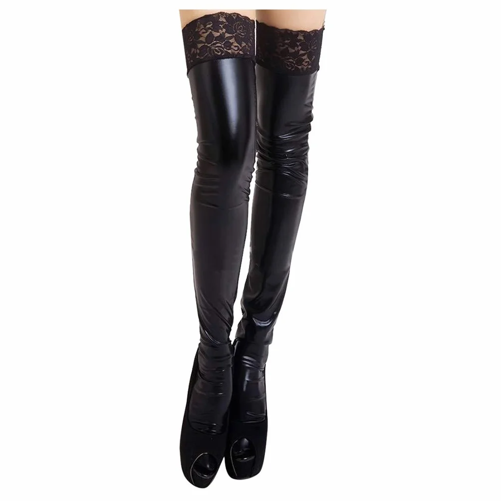Calze Donne in Pizzo Lucido Effetto Pelle Modellanti