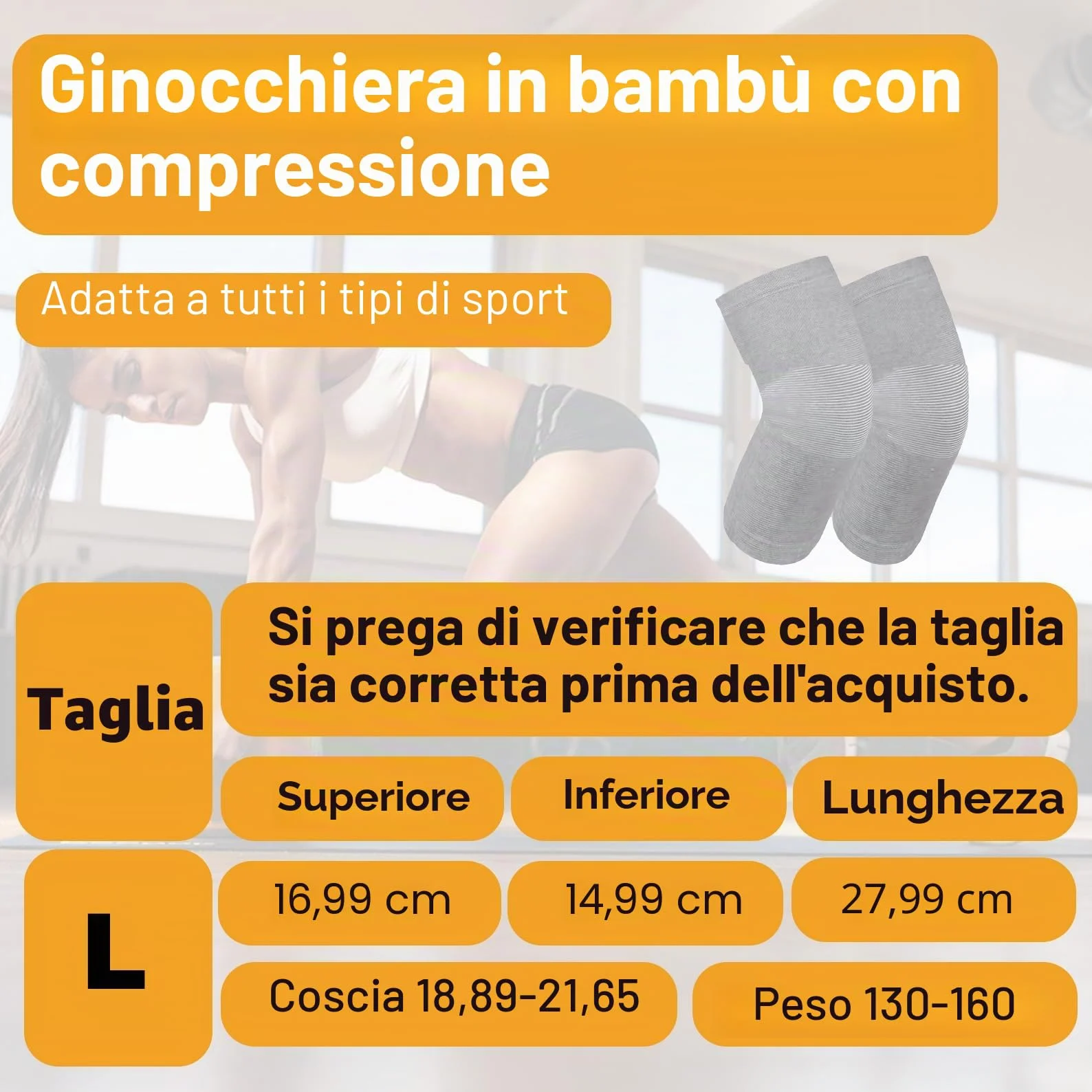 Ginocchiera Ortopedica Elastica 2 Pezzi Tutore Fascia Ginocchio Sport Traspirante per Uomo Donne Artrosi Artrite Corsa Dolore