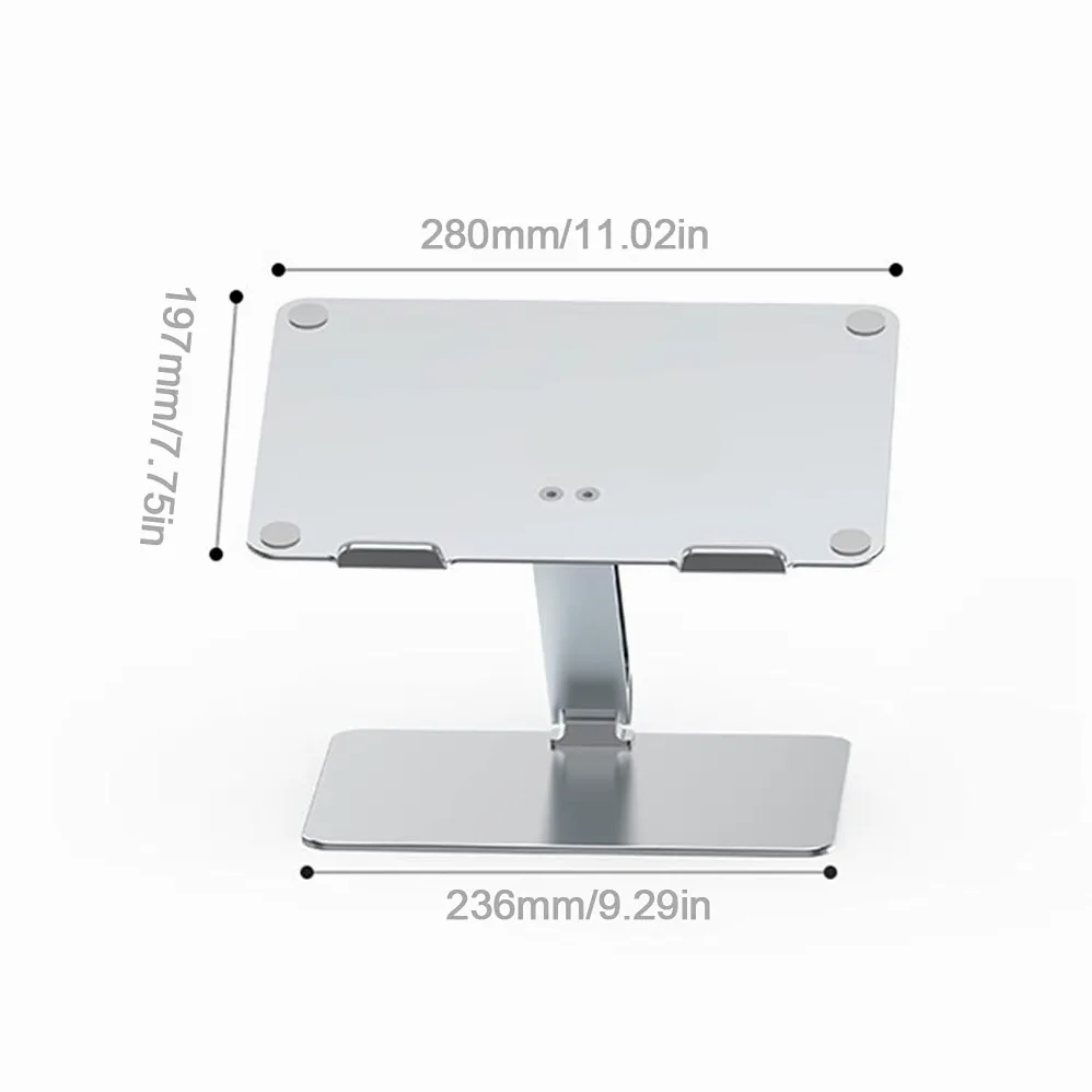 Supporto per laptop in alluminio regolabile in altezza Supporto di raffreddamento per notebook Staffa pieghevole per tutti i tablet da 7-17 pollici Supporto verticale regolabile per scrivania