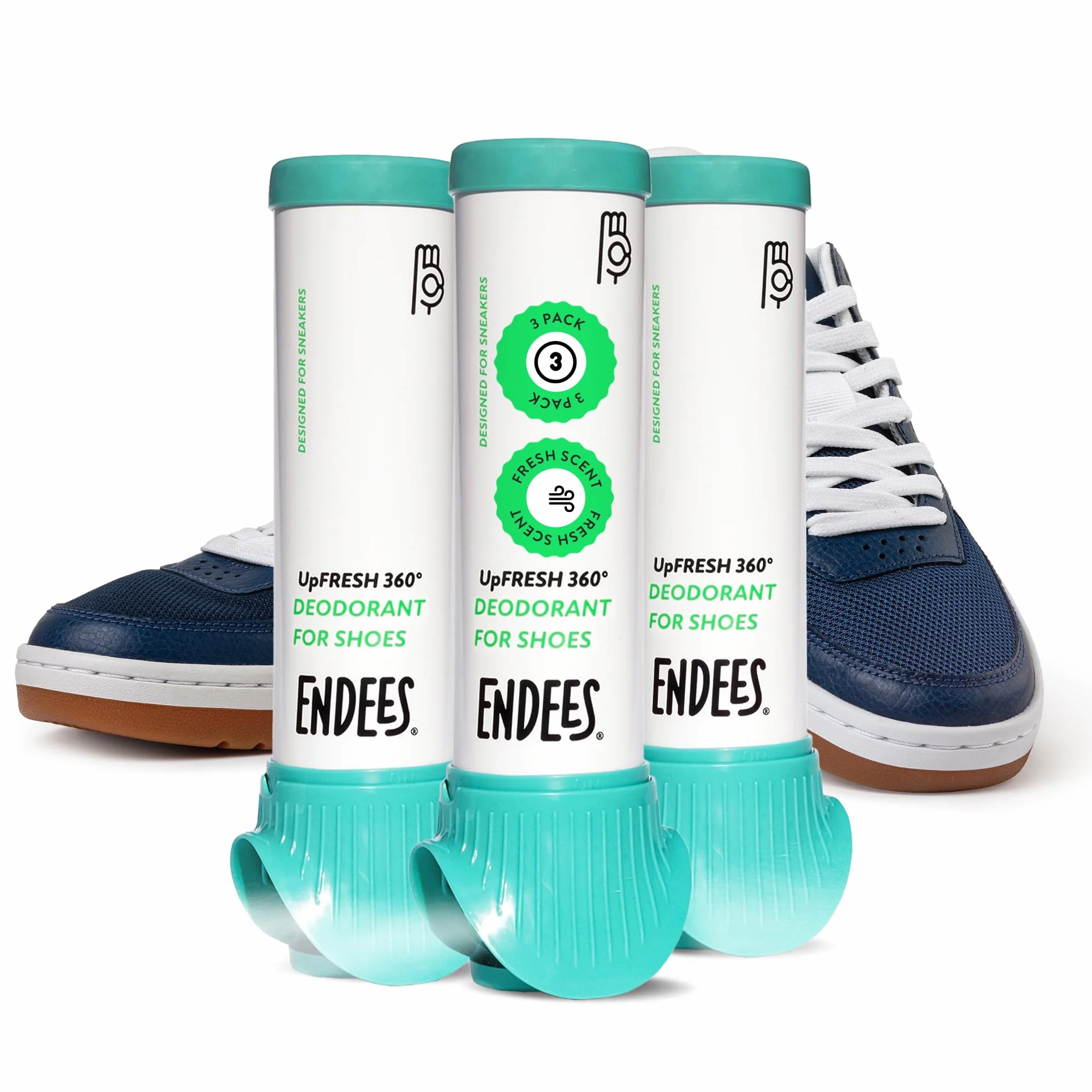 Endees UpFresh 360° Deodorante Spray per Scarpe 100ml Set 3 Pezzi Neutralizza Odori