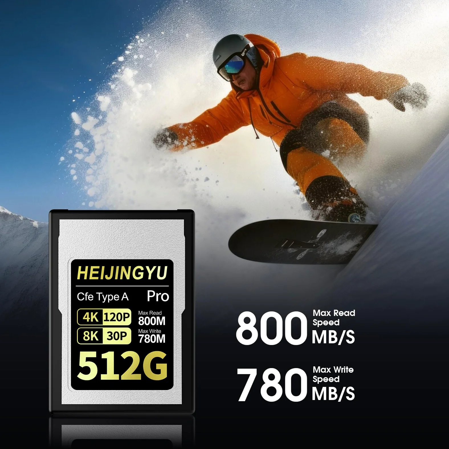 Scheda di memoria CFexpress di tipo A da 512 GB, serie Pro, velocità di lettura fino a 800 MB/s e velocità di scrittura 780 MB/s per registrazione 4K 120P, 8K 30P per fotocamere Alpha & FX