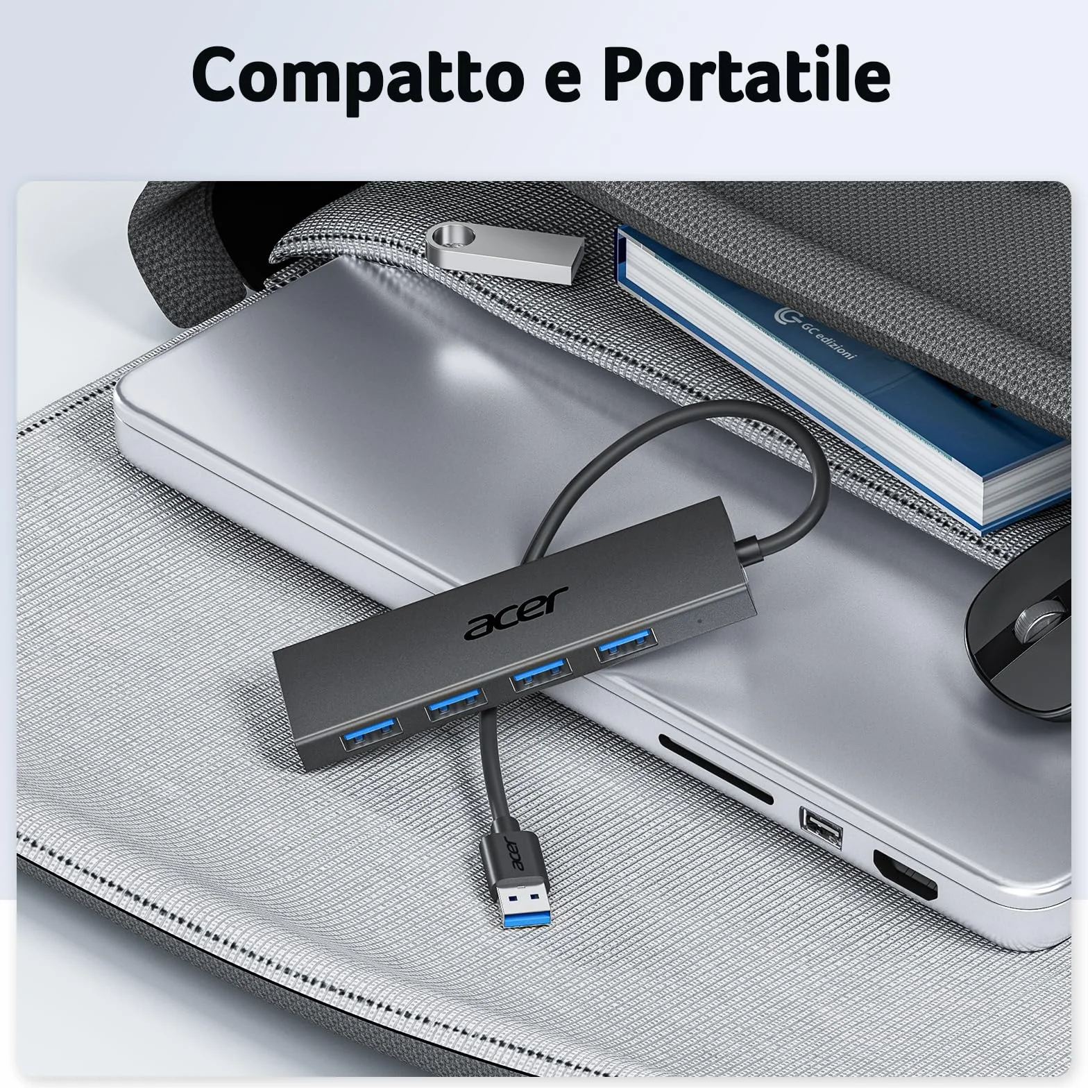 Acer Hub USB 3.0 5 Porte 5Gbps Sdoppiatore Multi USB Adattatore Alta Velocità