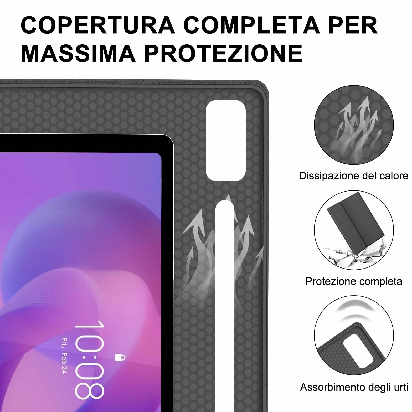 IVEOPPE Cover Tastiera Lenovo Idea Tab Pro 12.7 Pollici 2025, Custodia Tastiera Italiano 7 Colori Retroilluminata Bluetooth Staccabile per Lenovo Xiaoxin Pad Pro 12,7 2025, Nero
