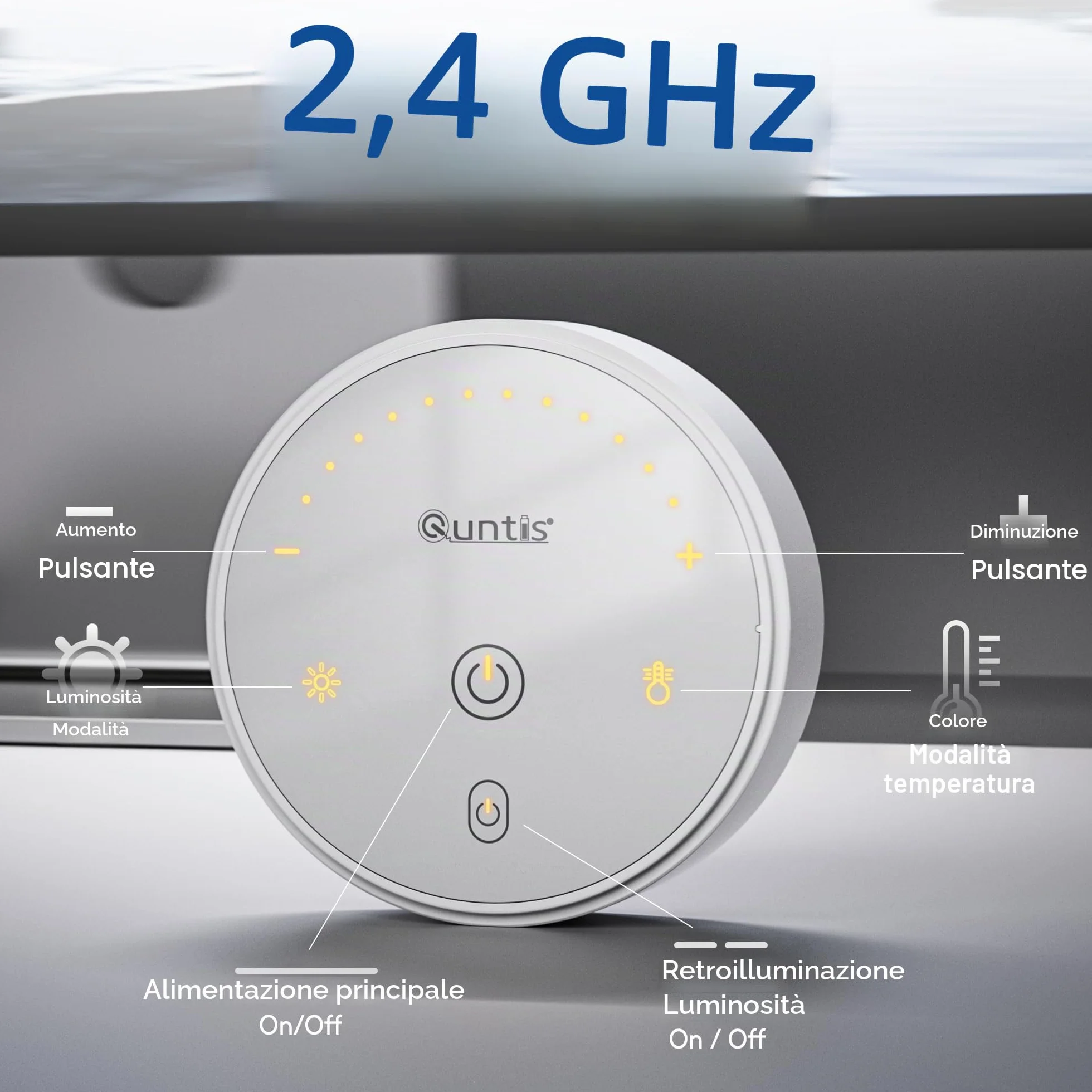 Quntis USB Lampada Monitor Bianca con Telecomando e Retroilluminazione 40CM, Luce Monitor con 72+40 LEDs Protezione Occhi