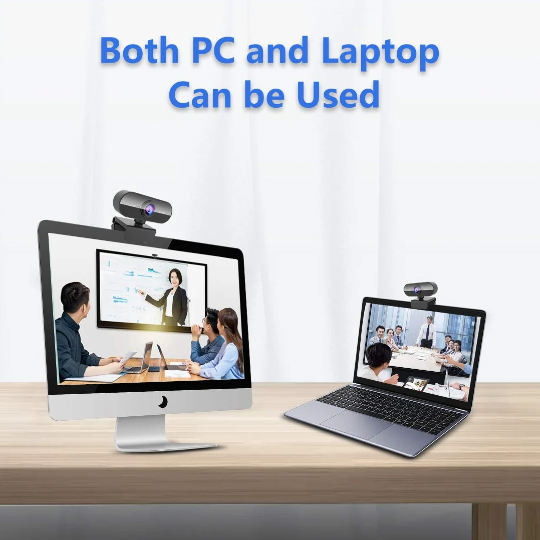 FWV Webcam streaming con microfono e anello luminoso 2K HD Web Cam con copertura, supporto per PC/MAC/laptop/desktop, webcam grandangolare per YouTube, Skype, Zoom, Xbox One, videochiamate, studio e