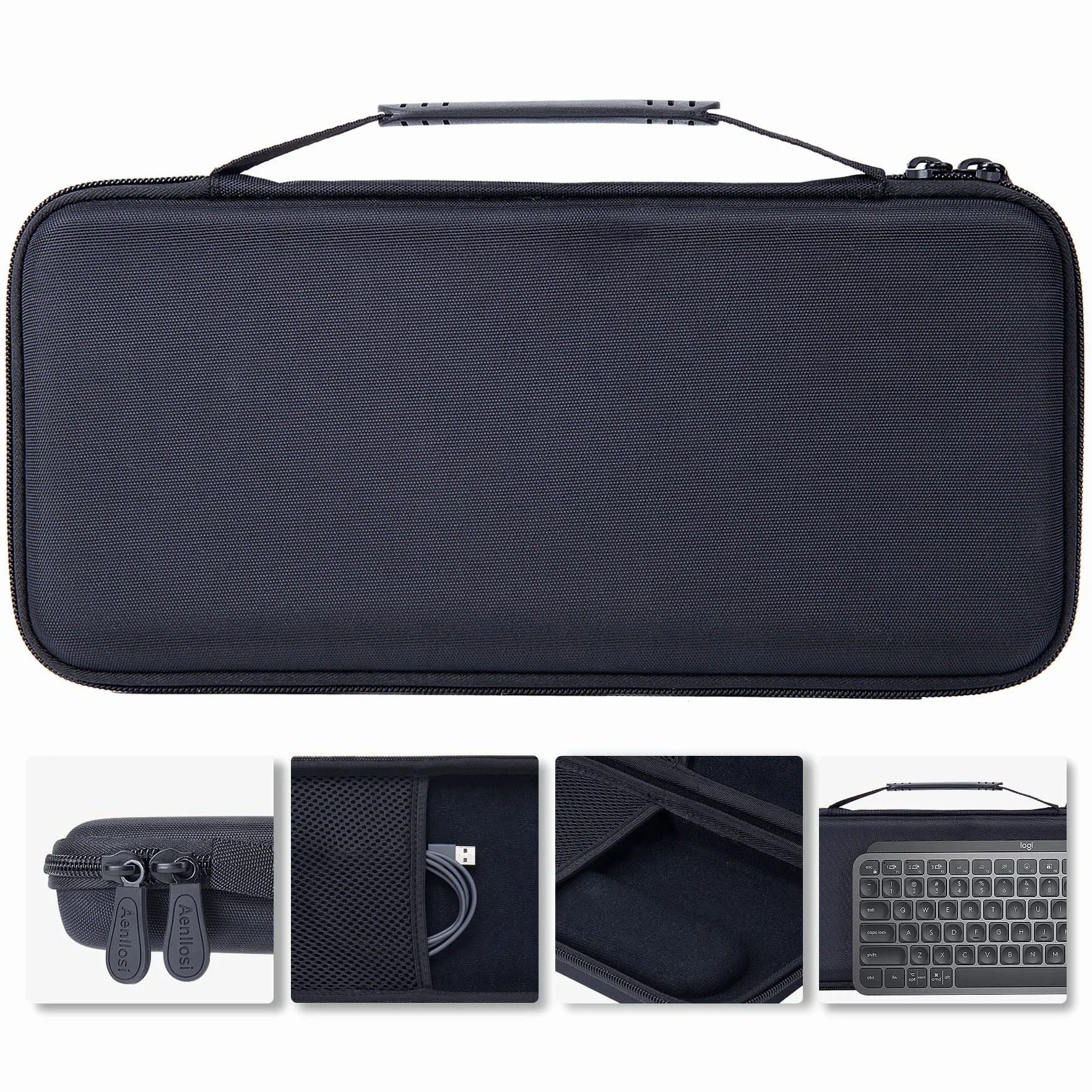 Aenllosi Custodia Case per Logitech Wireless Mini Tastiera Logitech MX Keys Mini Tastiera (Black)