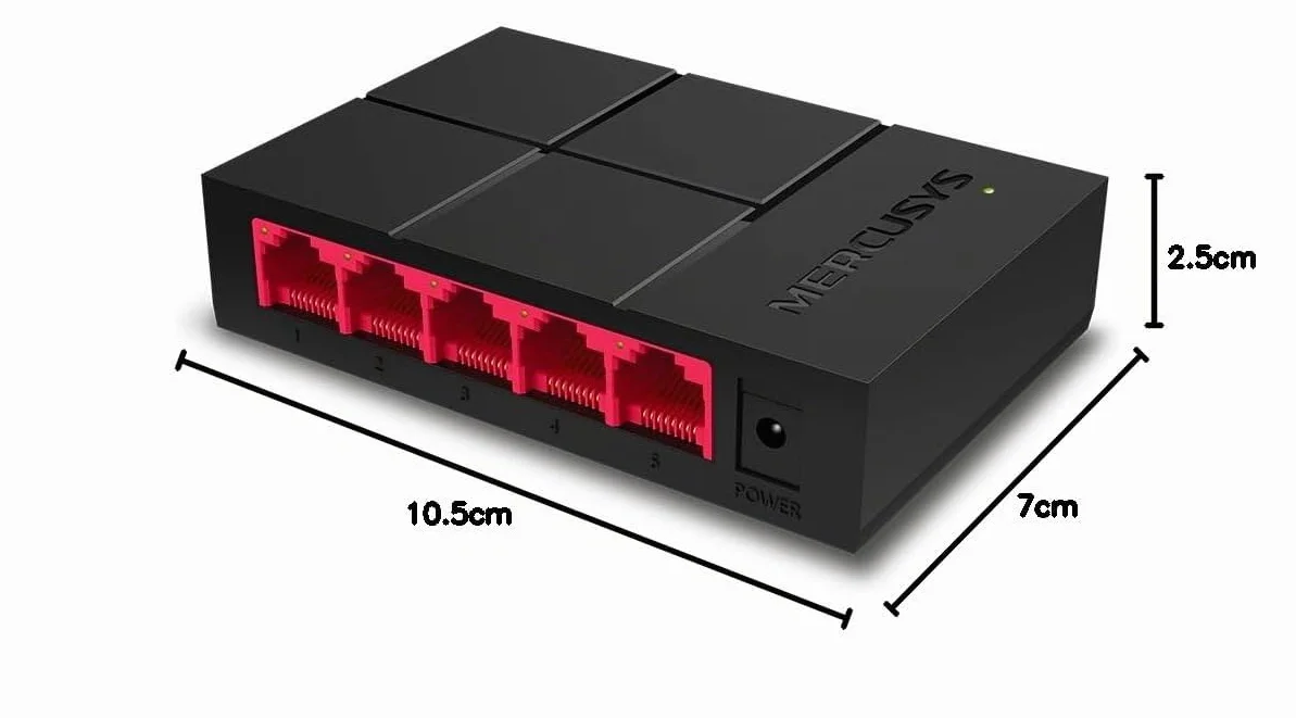 Mercusys MS105G Switch Ethernet 5 Porte Gigabit, Sdoppiatore Ethernet, Auto-Negotiation, Auto MDI/MDIX Switching, Plug & Play, MAC Address Learning, Ideale per la Casa e il Ufficio