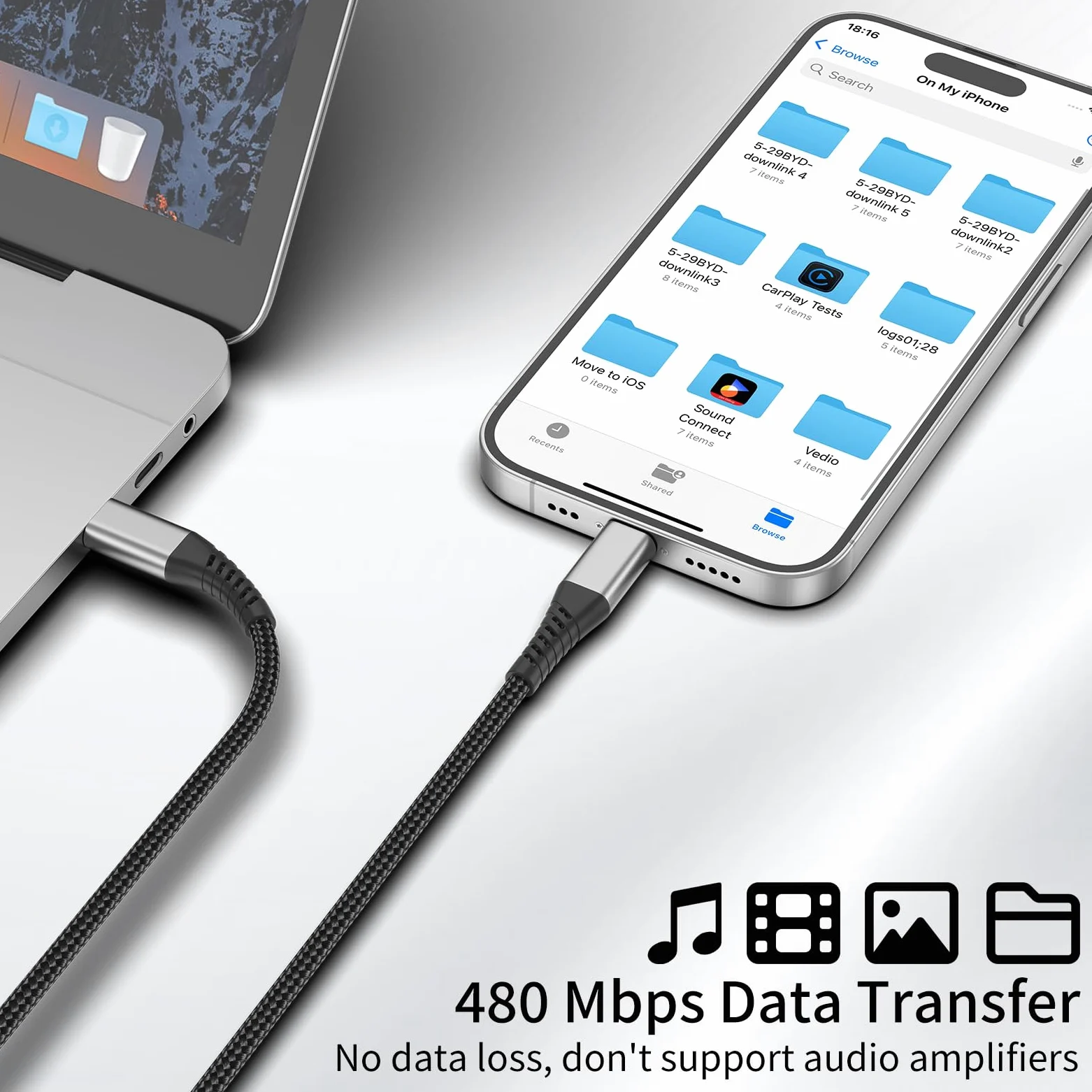 Confezione da 3 cavi USB C a Lightning da 0,6 m, cavo di ricarica USB C per iPhone, certificato MFi, cavo Lightning per iPhone PD da 0,6 m, ricarica rapida per iPhone 14, 13, 12, 11, Pro Max, Xs Plus
