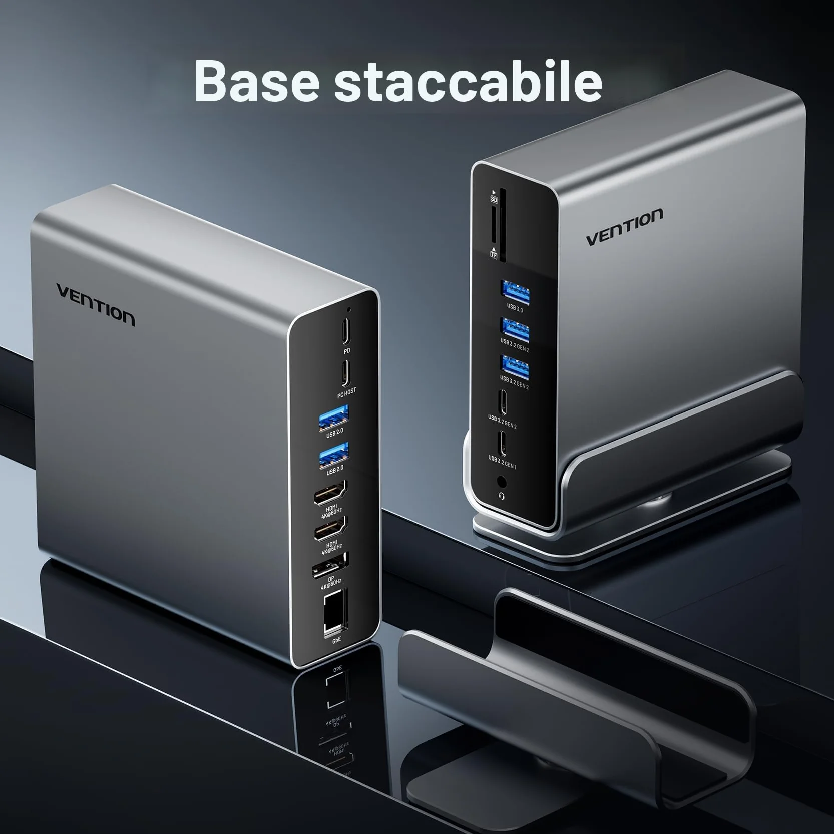 Docking Station USB C, 15-IN-1 Laptop dock station 3 Monitor (2x 4K@60Hz HDMI + DP), Thunderbolt 3/4 Compatibile con Dell/HP/Lenovo/Acer, 10 Gbps USB, 100 W Power Delivery, Gigabit Ethernet, SD/TF