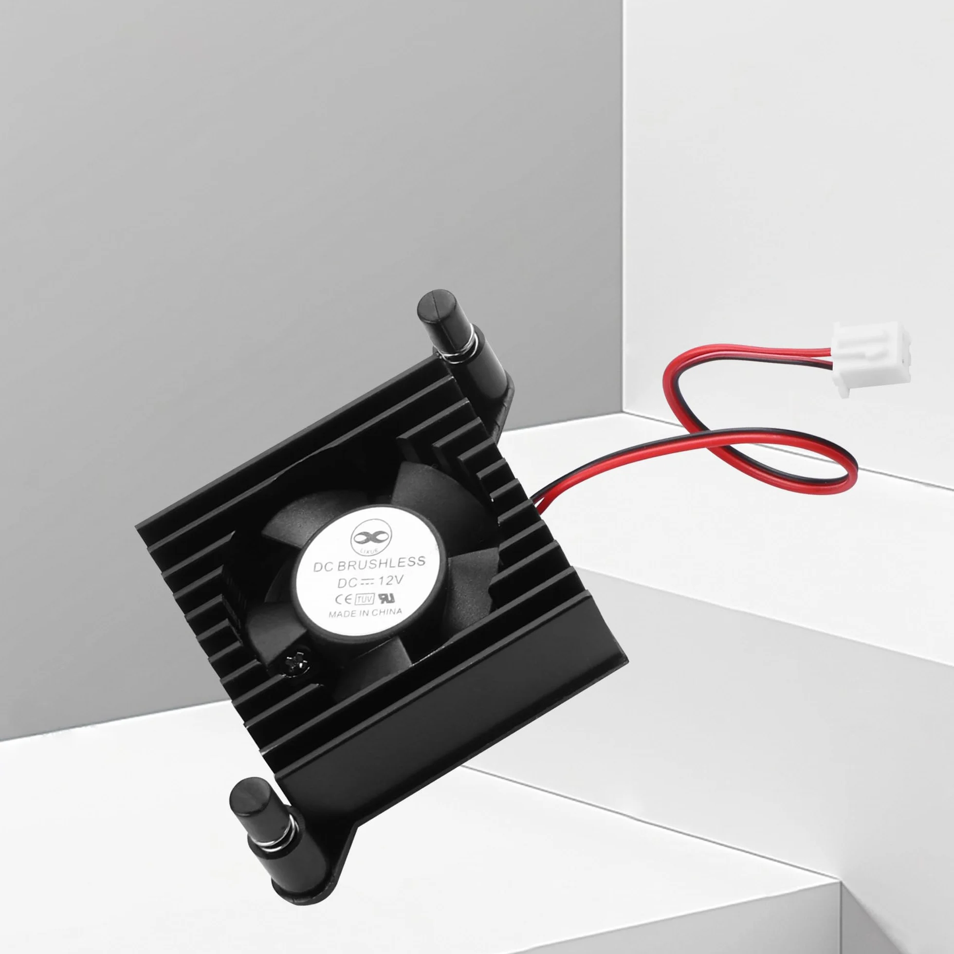 YAODHAOD Ventola GPU, dissipatore di schede grafiche in alluminio, distanza di 55 mm, ventola PCI per editing video, business, ufficio e computer di casa (nero, 12 V)