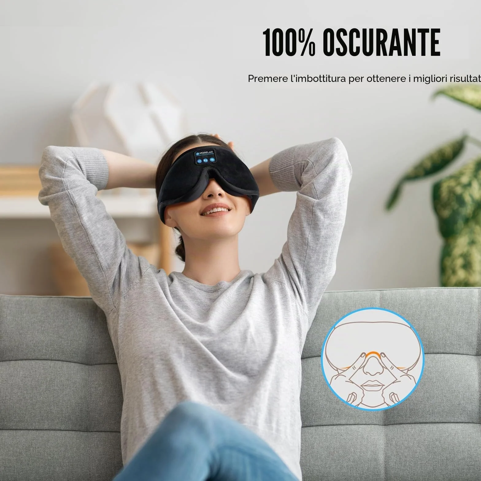 Mascherina per dormire 3D con cuffie Bluetooth senza fili, regalo per donne
