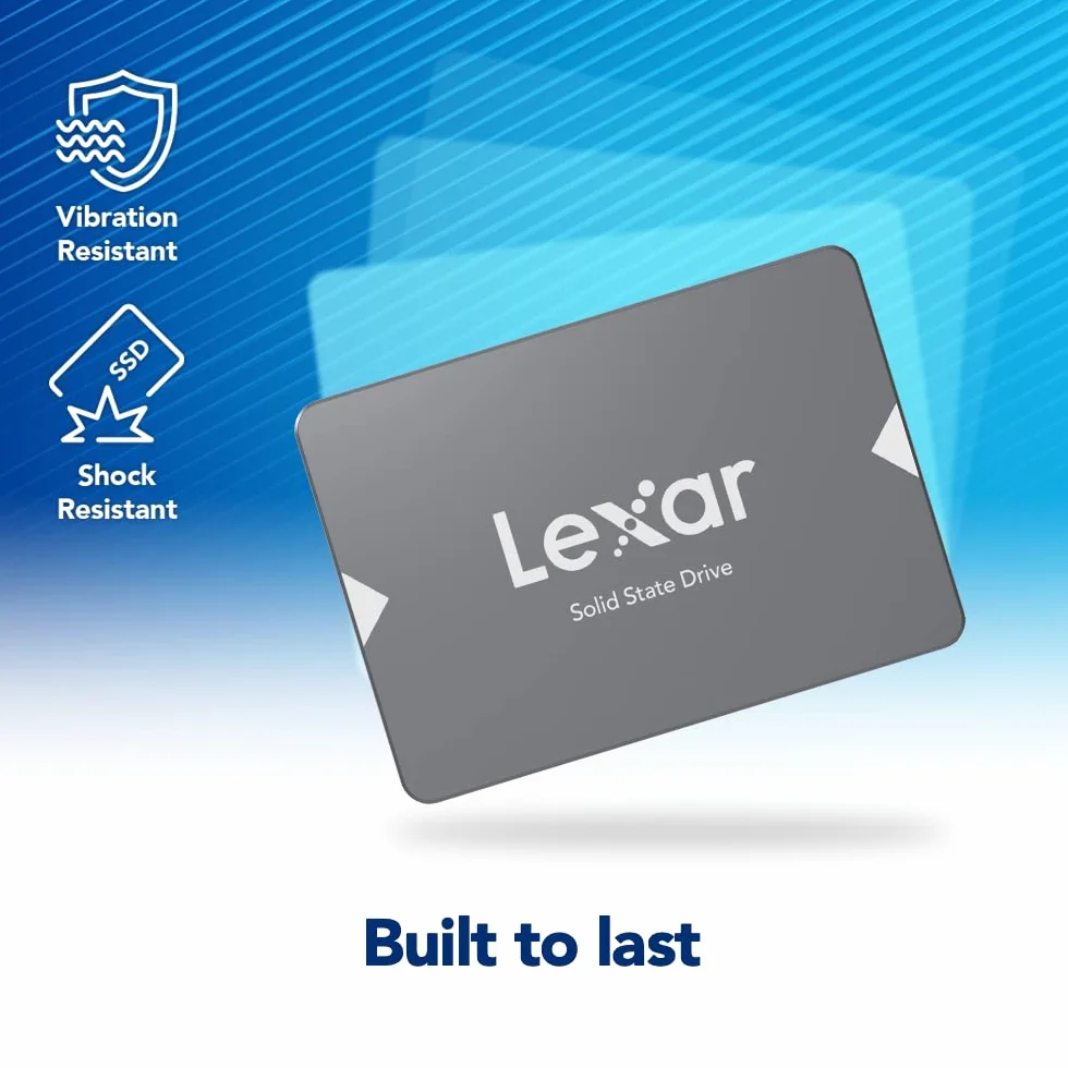 Lexar NS100 2,5" SATA III 6Gb/s SSD 256GB, SSD 2,5 Interno, Disco a Stato Solido, Unità a Stato Solido Interna Fino a 520 MB/s di Lettura, SSD SATA per Laptop, Computer Desktop, PC