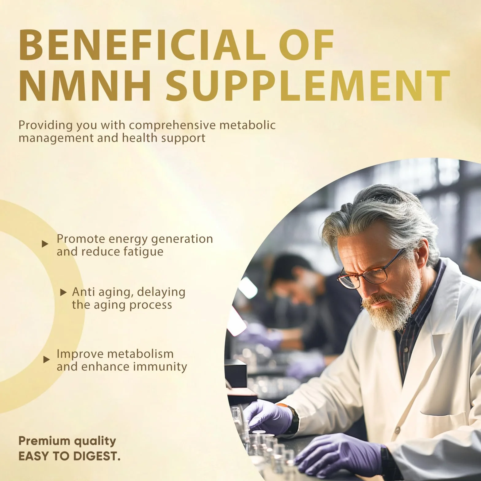 NMNH 1000mg Integratore NAD+ 120 Capsule Antinvecchiamento Energia Concentrazione Mentale