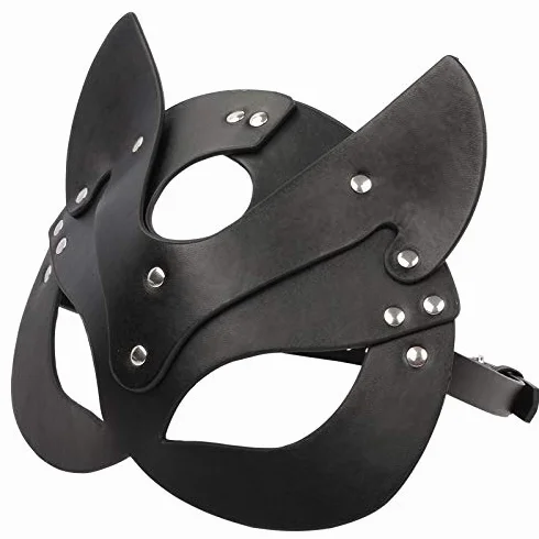 Frusta in pelle maschera mezza faccia accessori giochi costume uomo donna